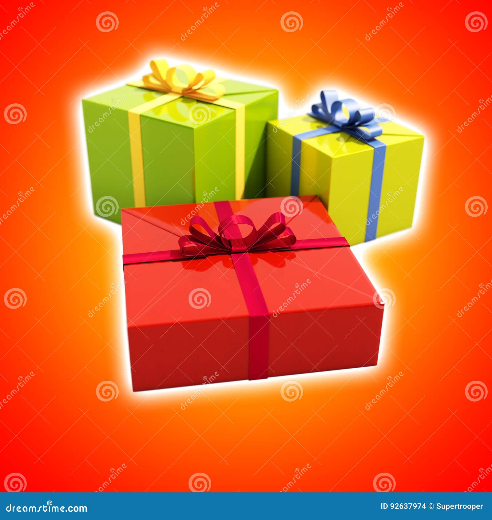 3 Gift Boxes Close Up stock photo. Image of event, template 92637974