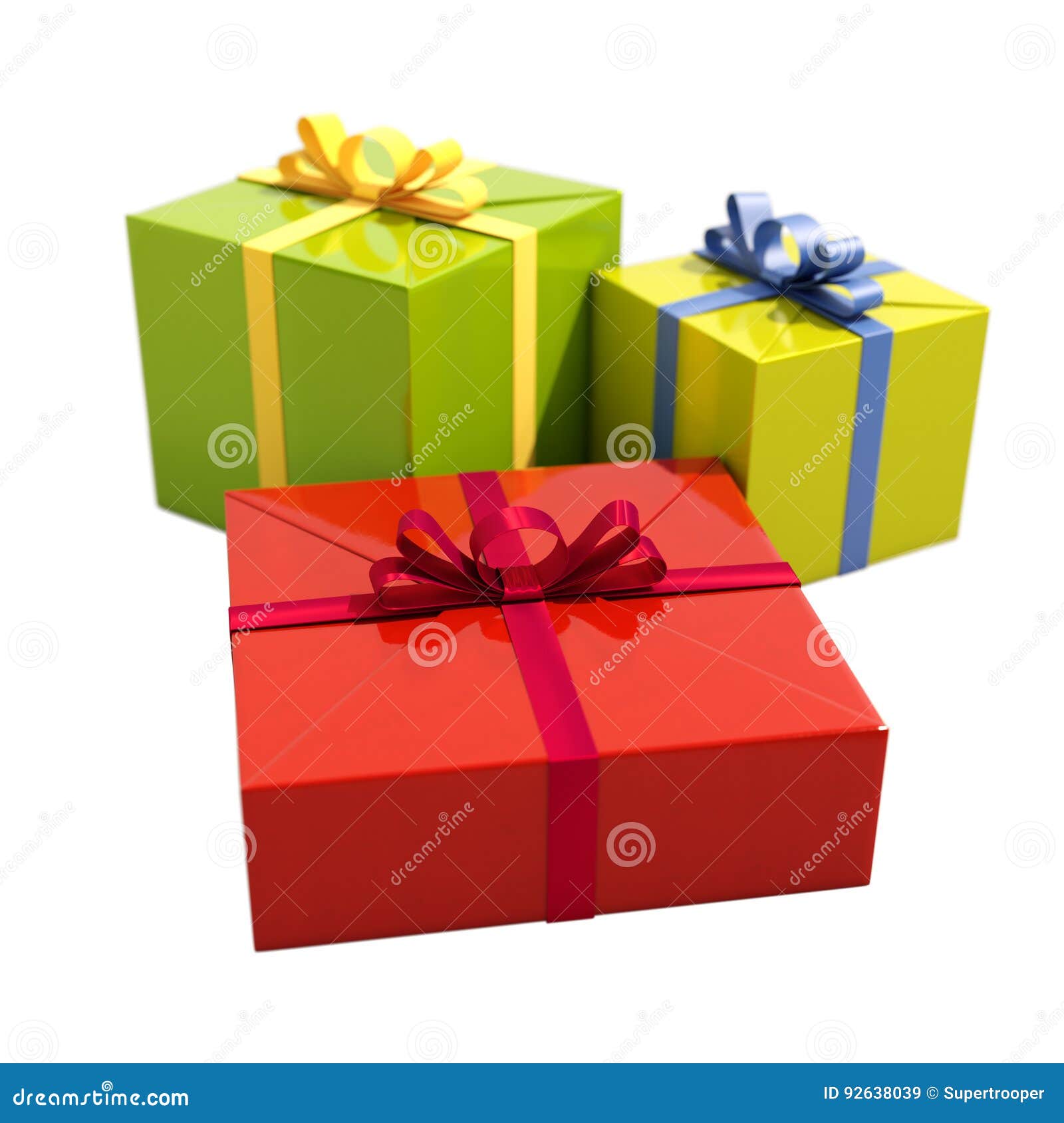 3 Gift Boxes Close Up stock image. Image of event, sign 92638039