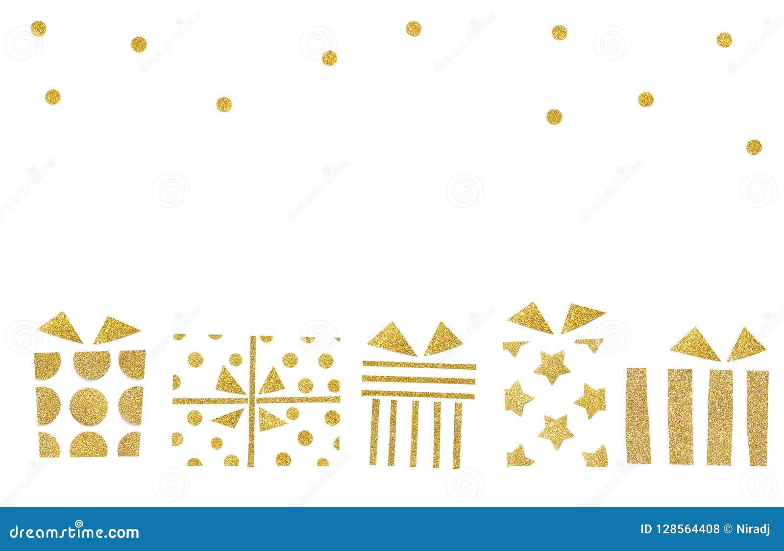Gift Boxes Paper Cut on White Background Stock Illustration Illustration of flat, isolated