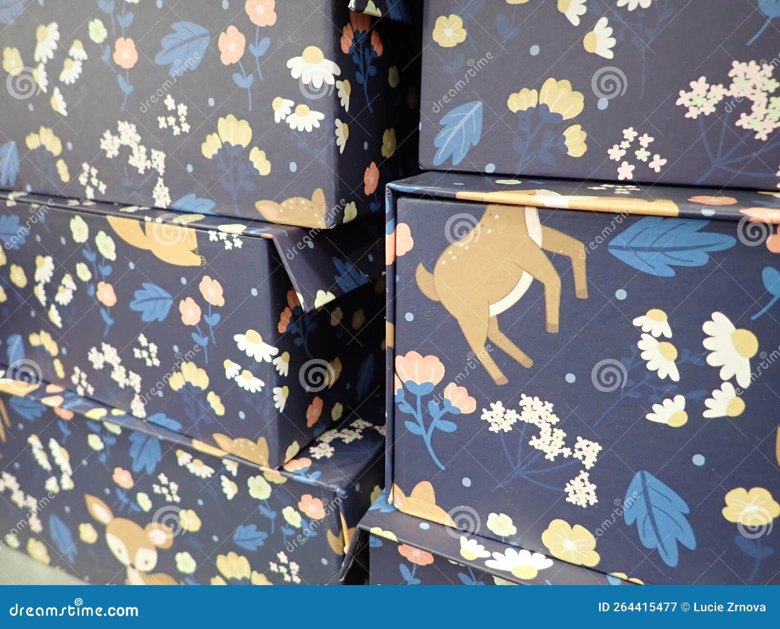 Gift boxes in a shop stock image. Image of table, composition 264415477