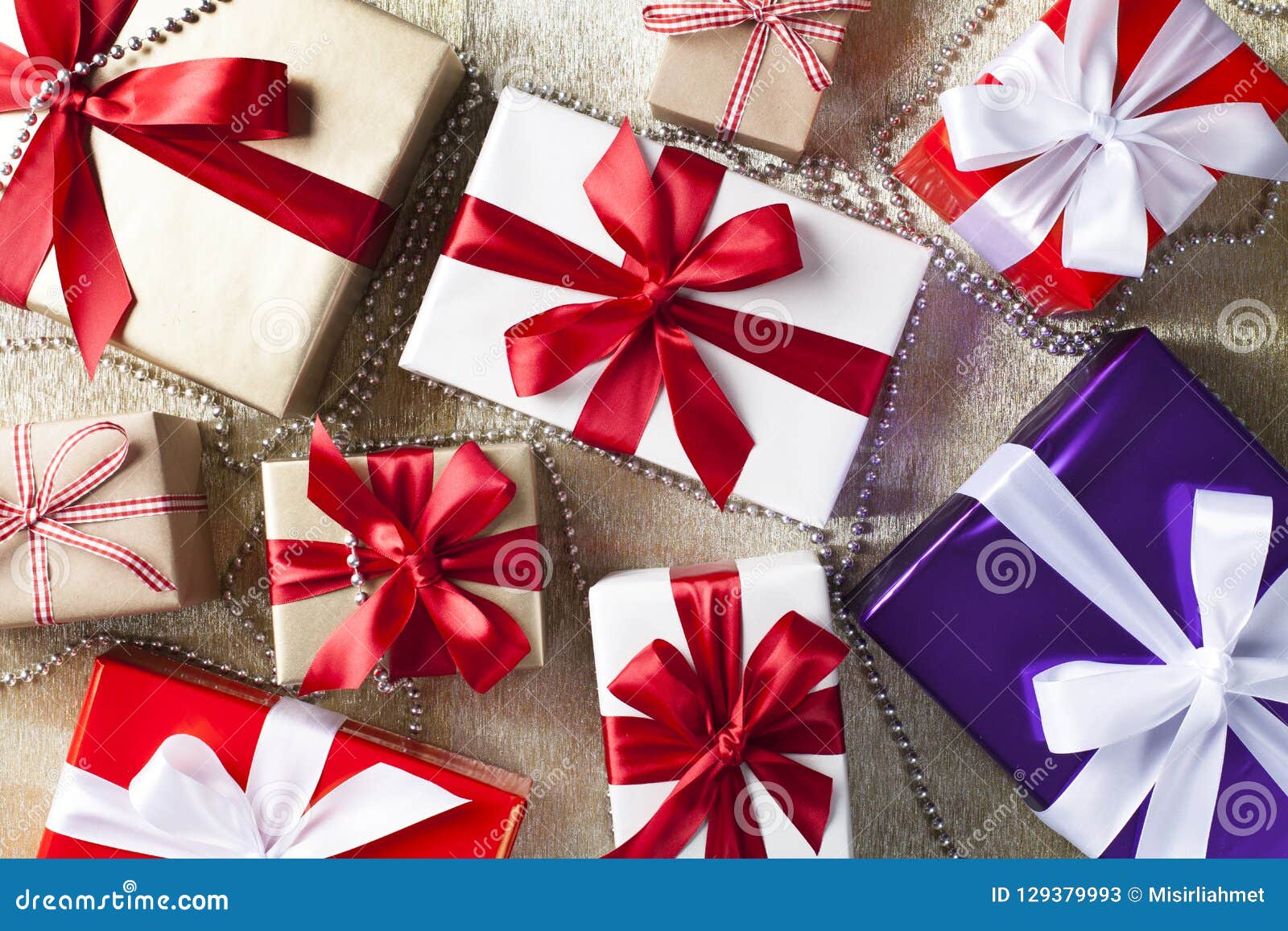 Gift boxes top view stock image. Image of celebration - 129379993