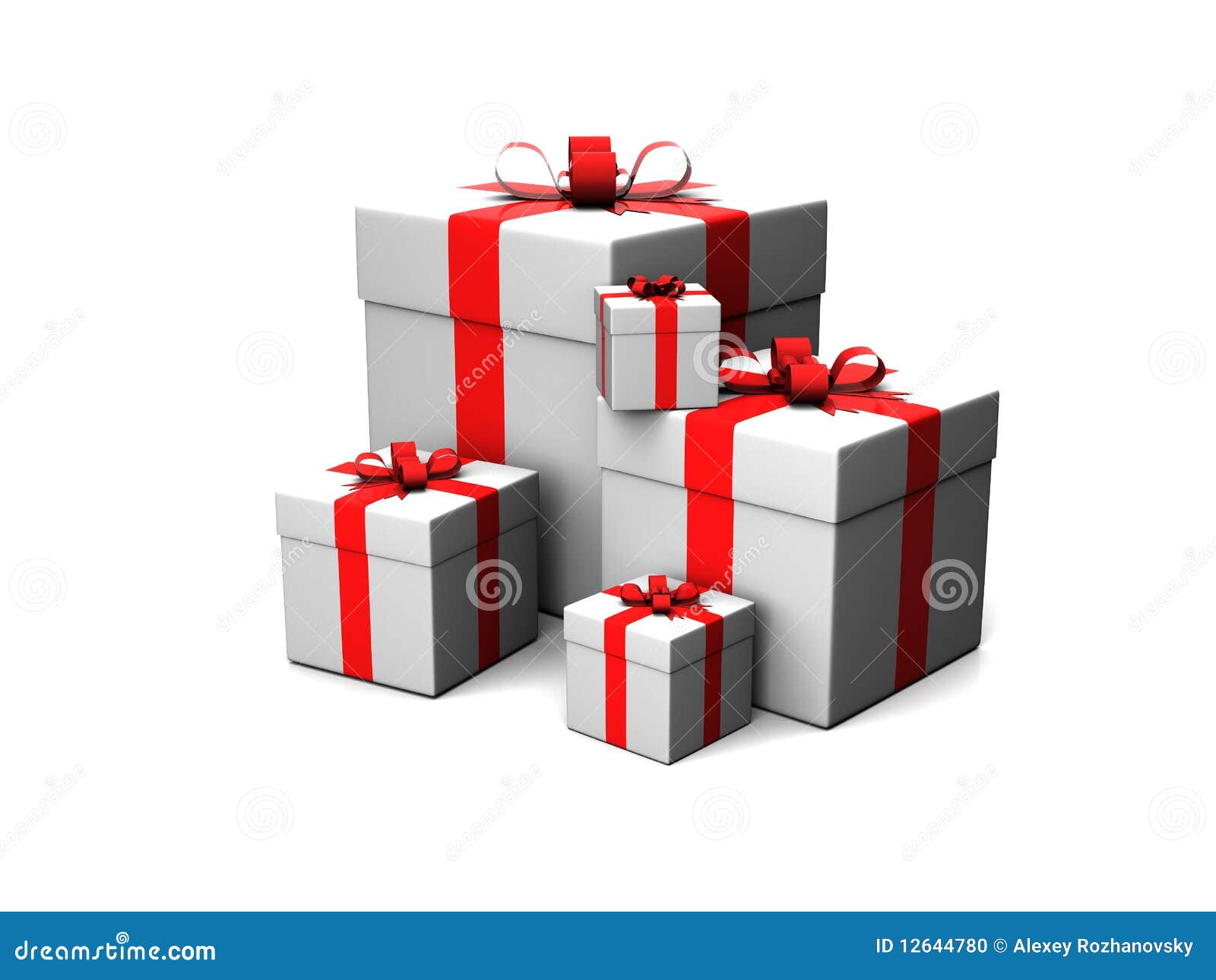 Gift Boxes on a White Background Stock Illustration Illustration of