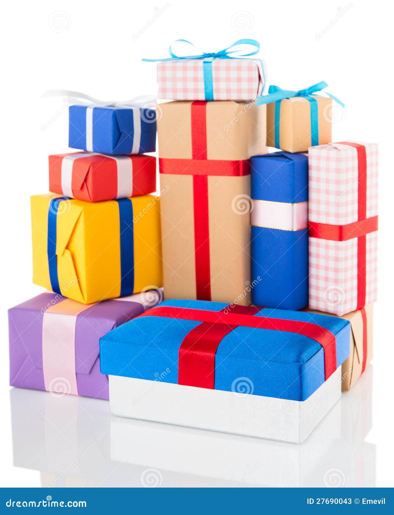 Gift Boxes on White Background Stock Image Image of creativity, knot