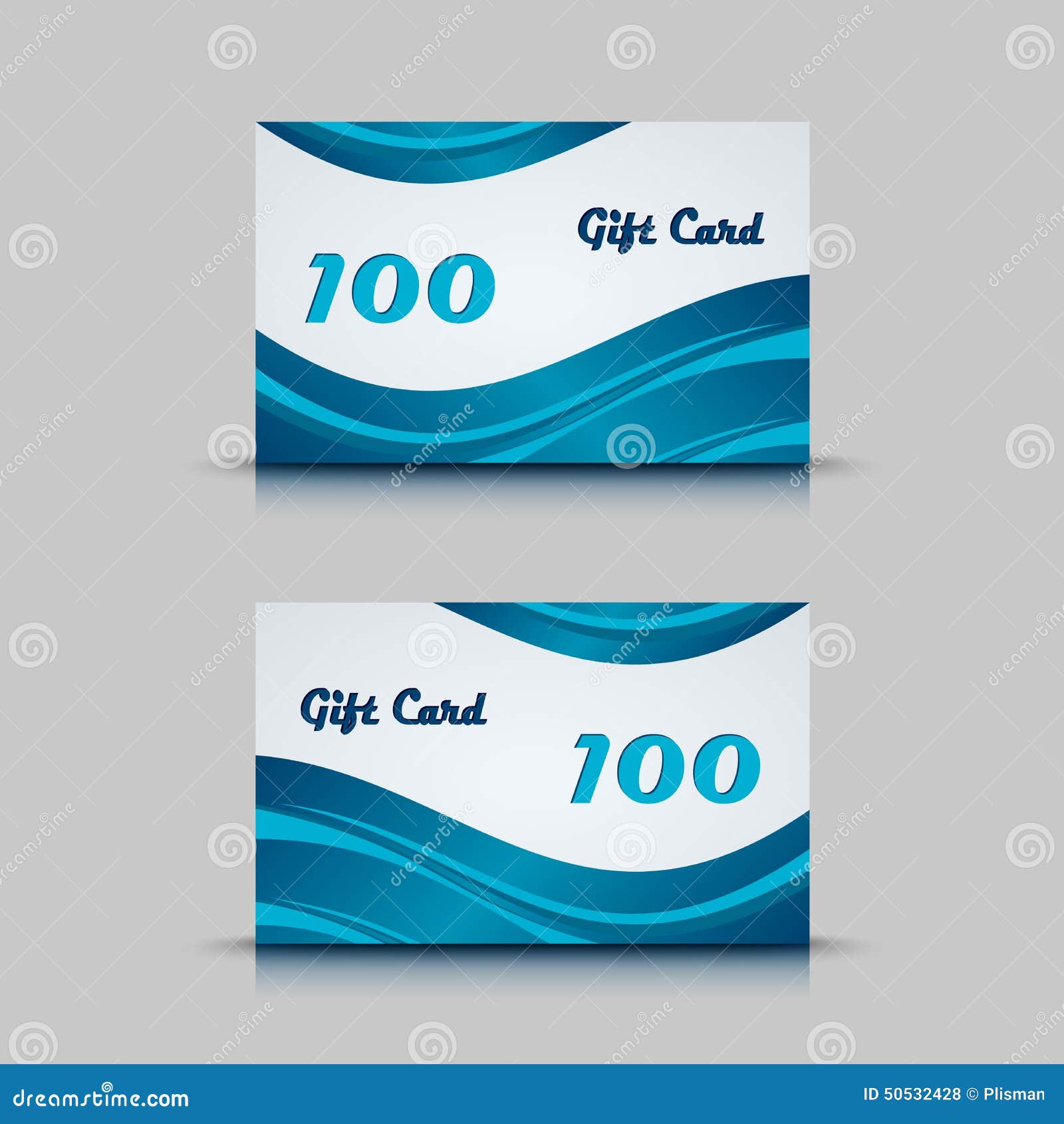 Gift Card with Blue Abstract Background Stock Vector Illustration of