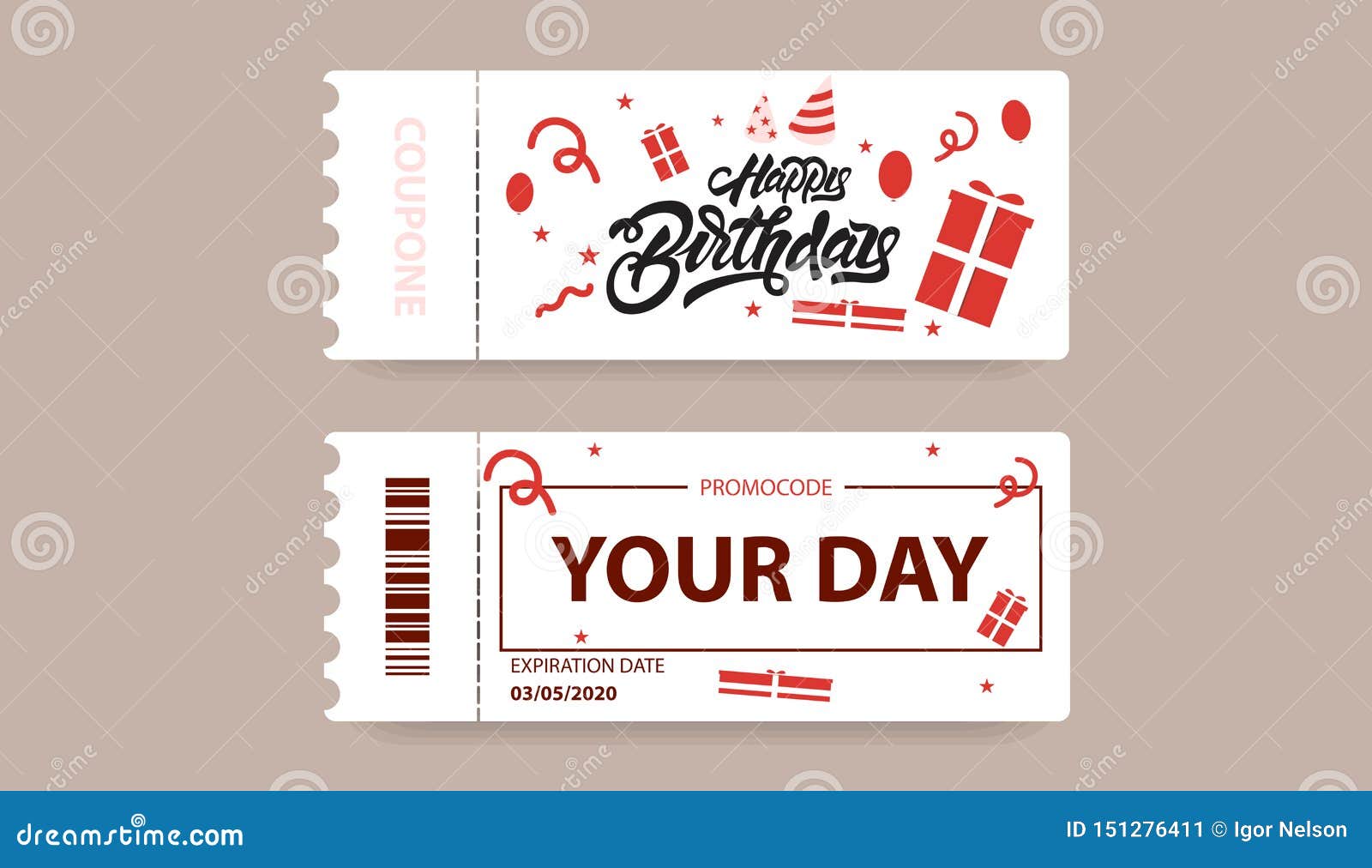 Gift Card With Coupon Code. Happy Birthday Coupon