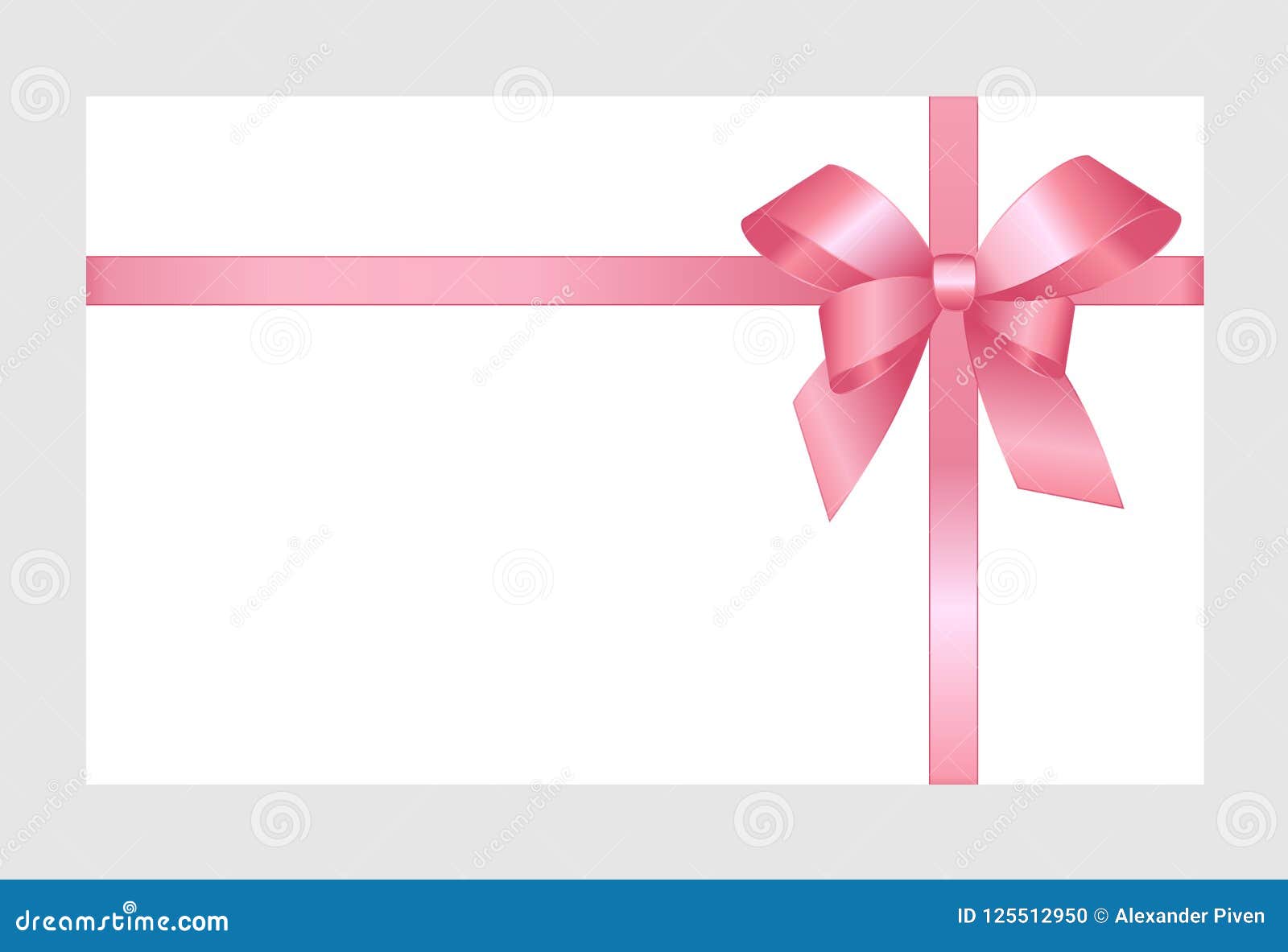 Gift Card with Pink Ribbon and a Bow on Golden Background. Gift Throughout Pink Gift Certificate Template