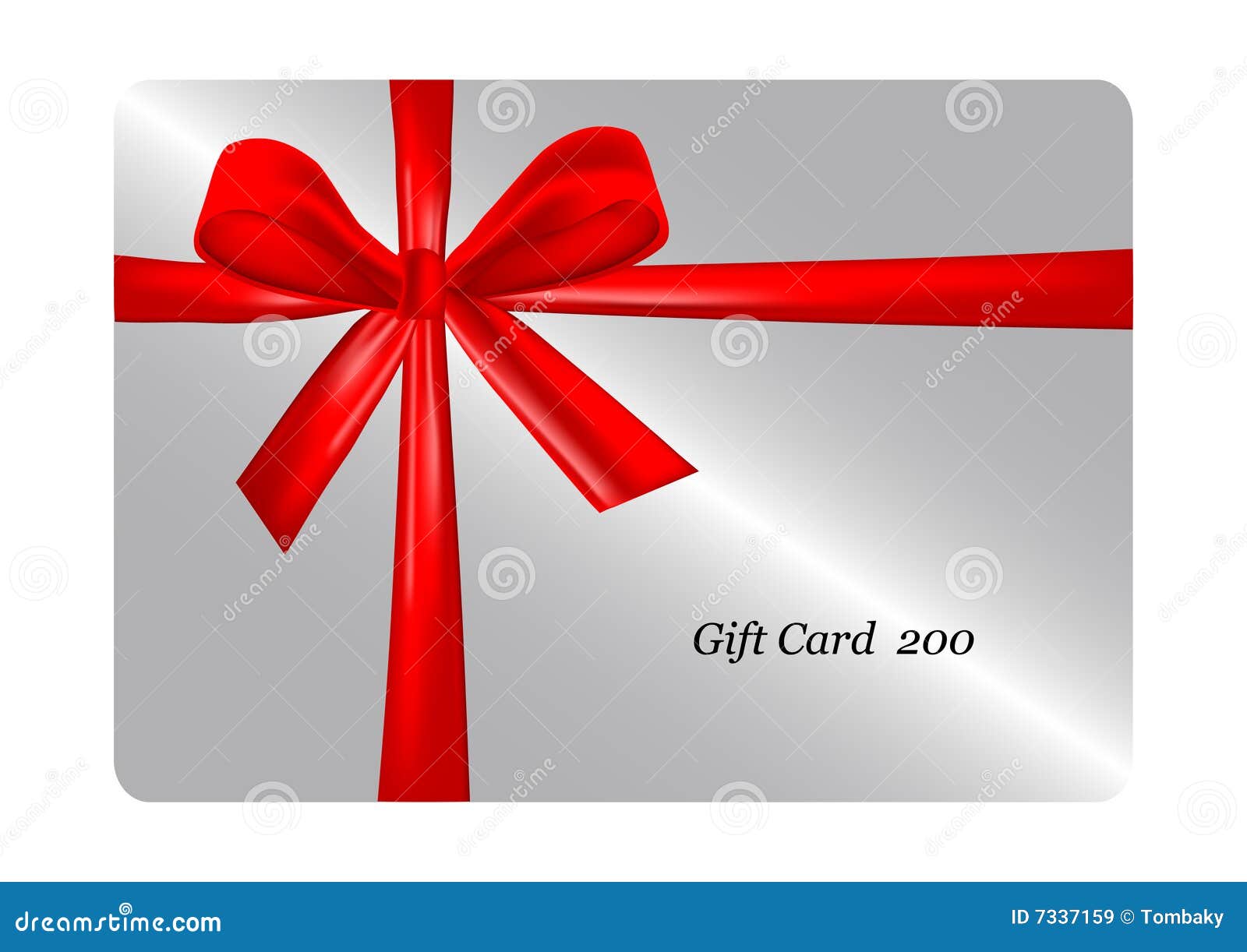 Gift Card With Red Ribbon. Vector Stock Vector Image 7337159
