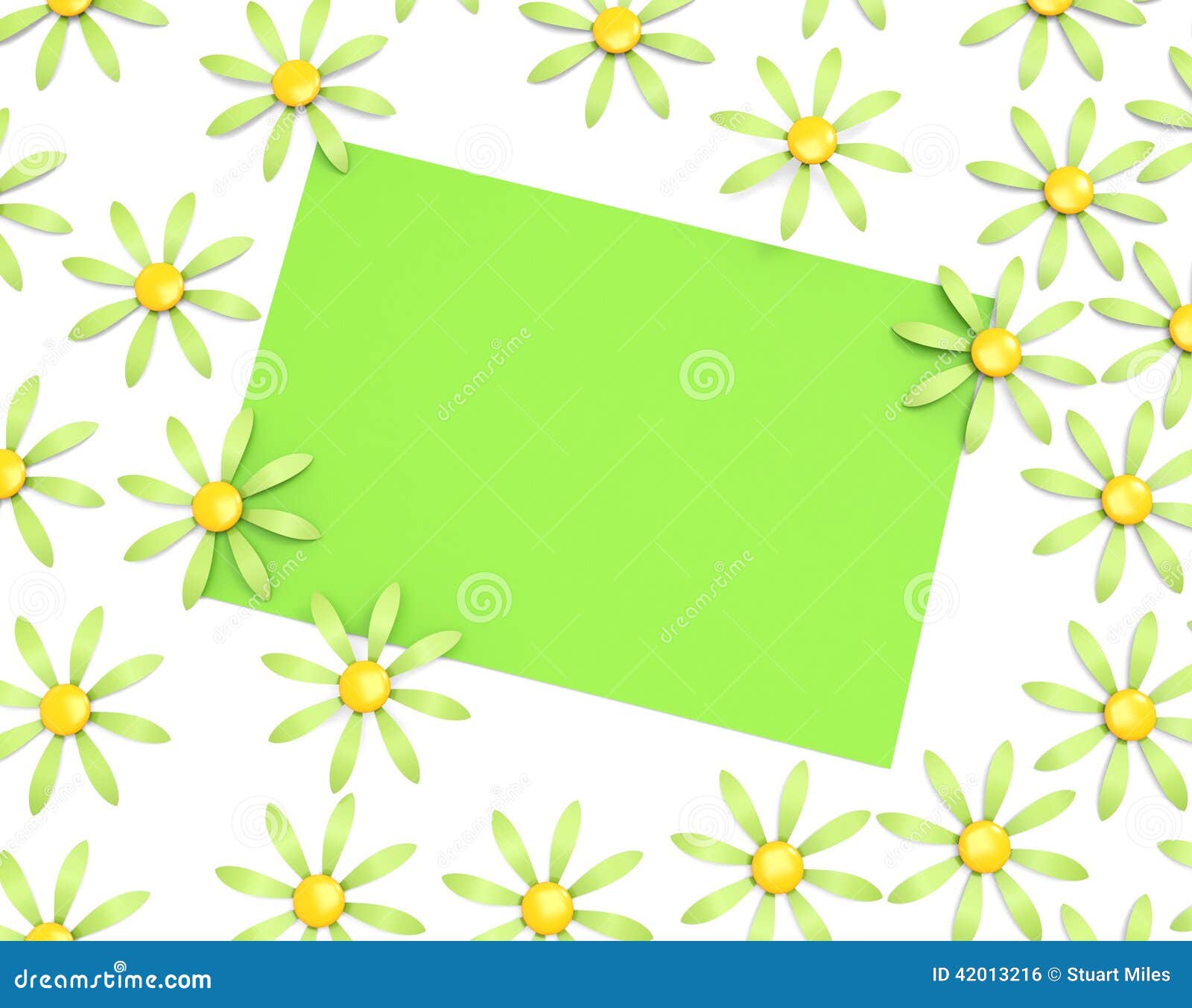 Gift Card Shows Text Space and Bouquet Stock Illustration