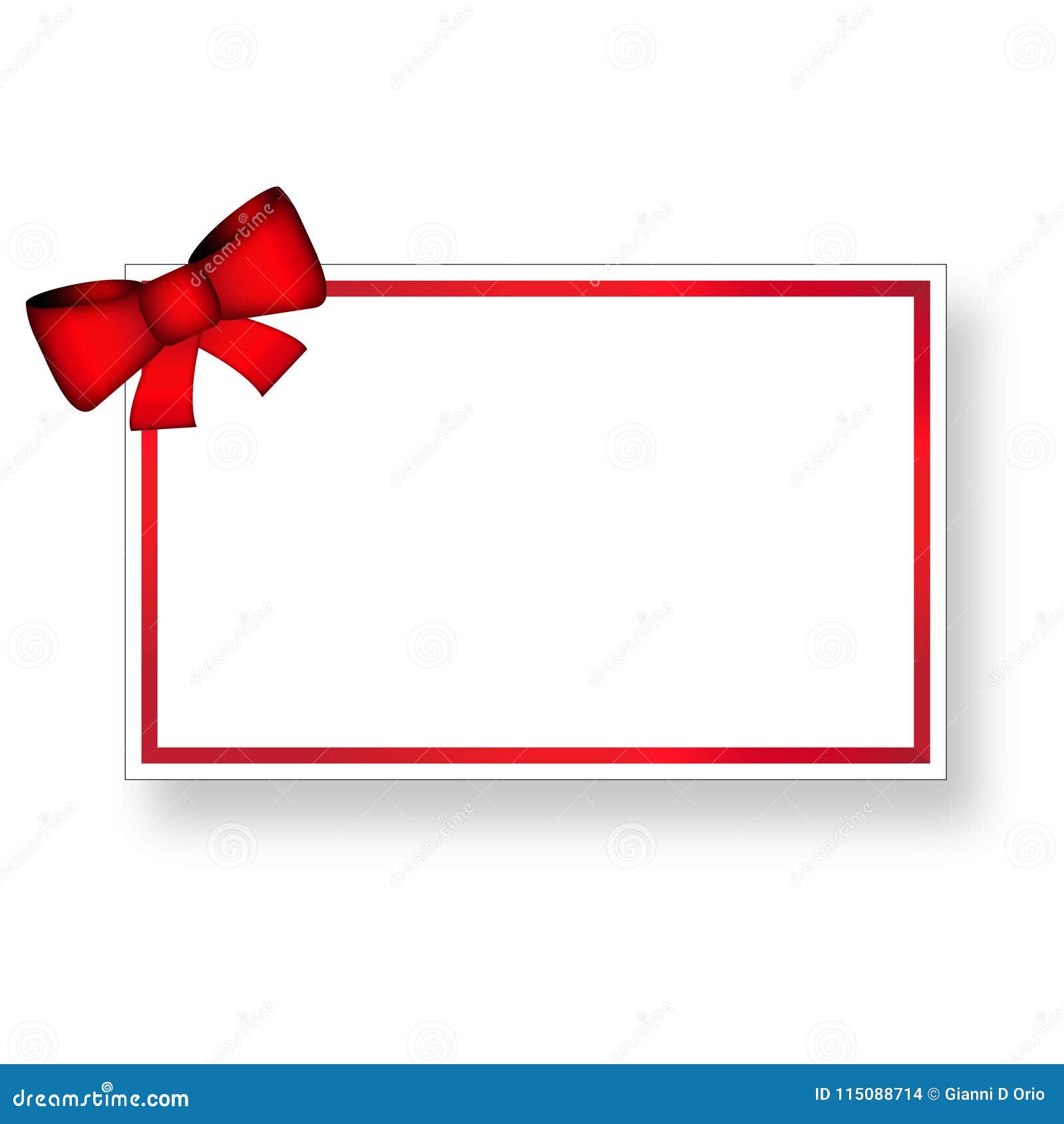 Gift Card Template with Ribbon and Red Bow Stock Vector With Present Card Template