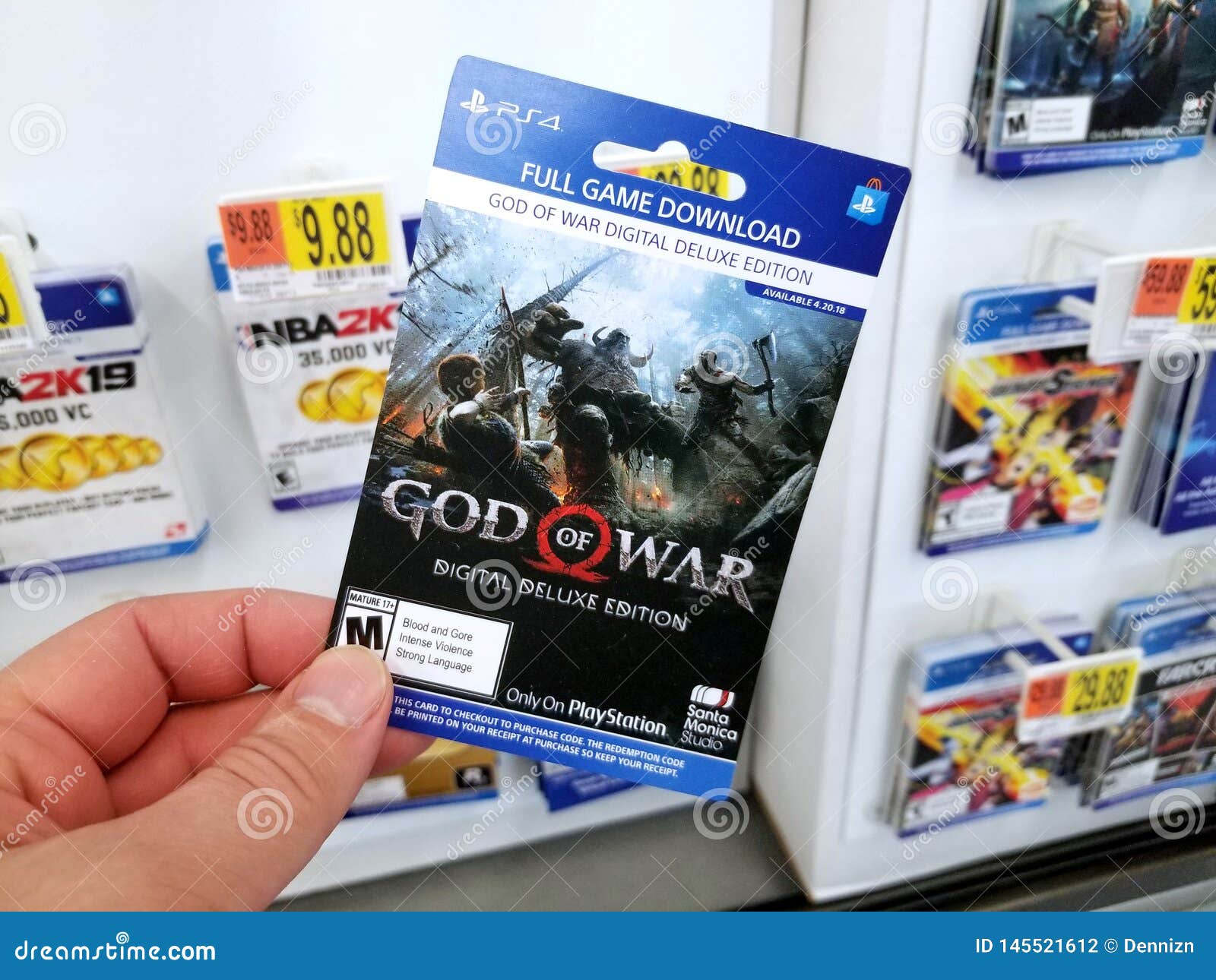 Gift Card of a Video Game in a Hand Editorial Photography - Image