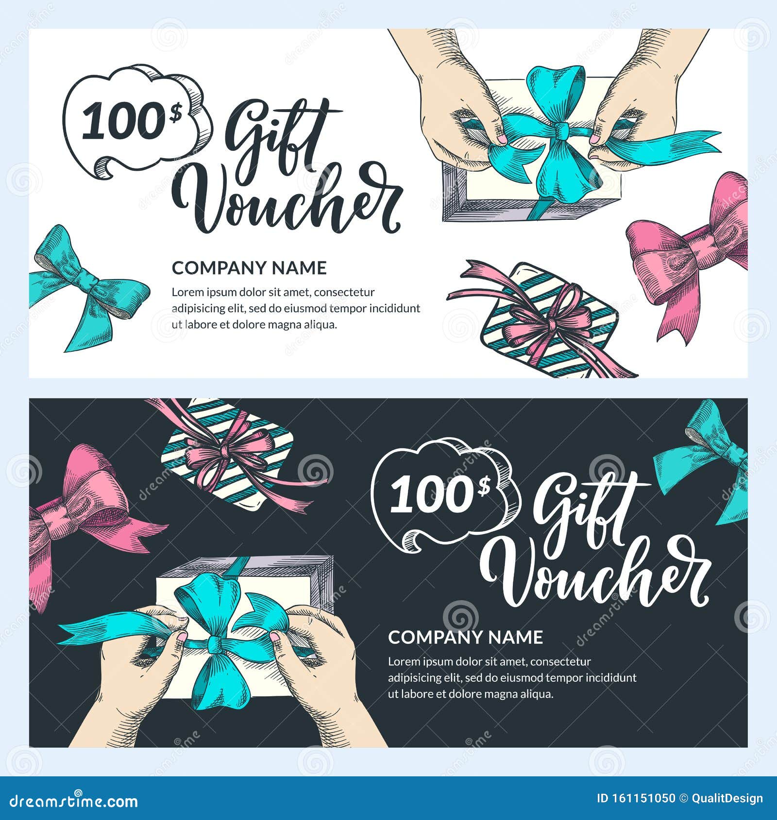 Gift Card, Voucher, Certificate, Coupon Vector Design Template. Human