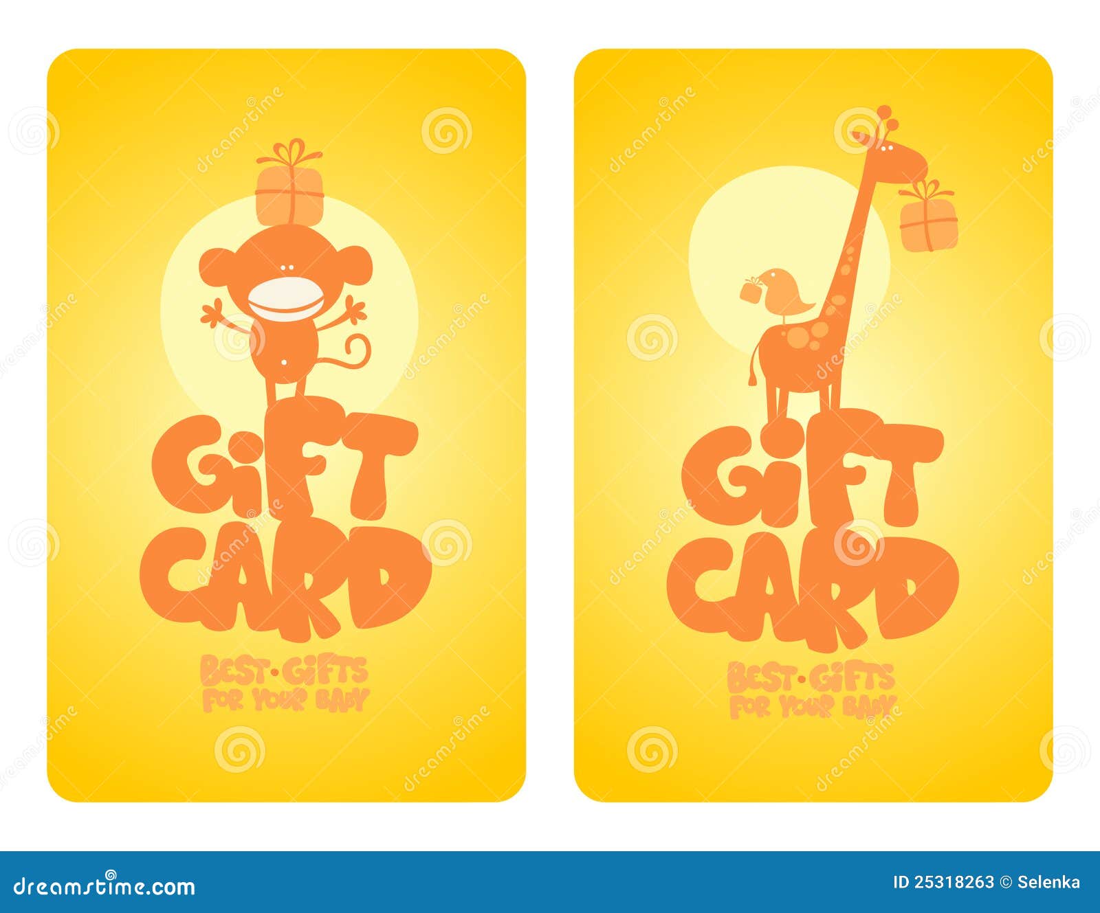 Gift cards for baby. stock vector. Illustration of giraffe 25318263