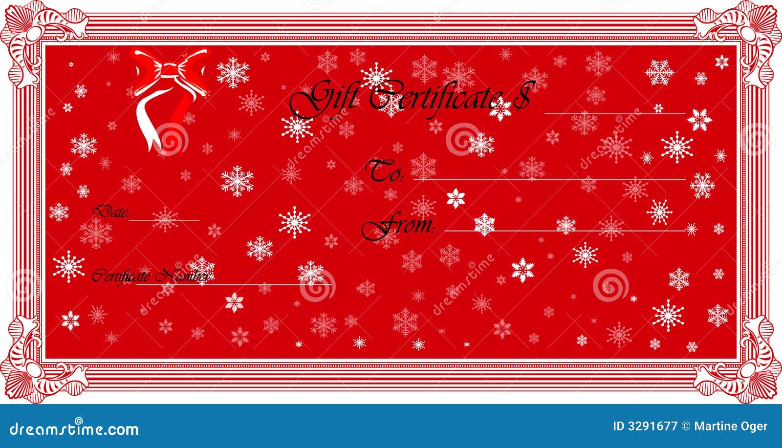 Gift Certificate (Vector) stock illustration. Illustration of With Free Christmas Gift Certificate Templates