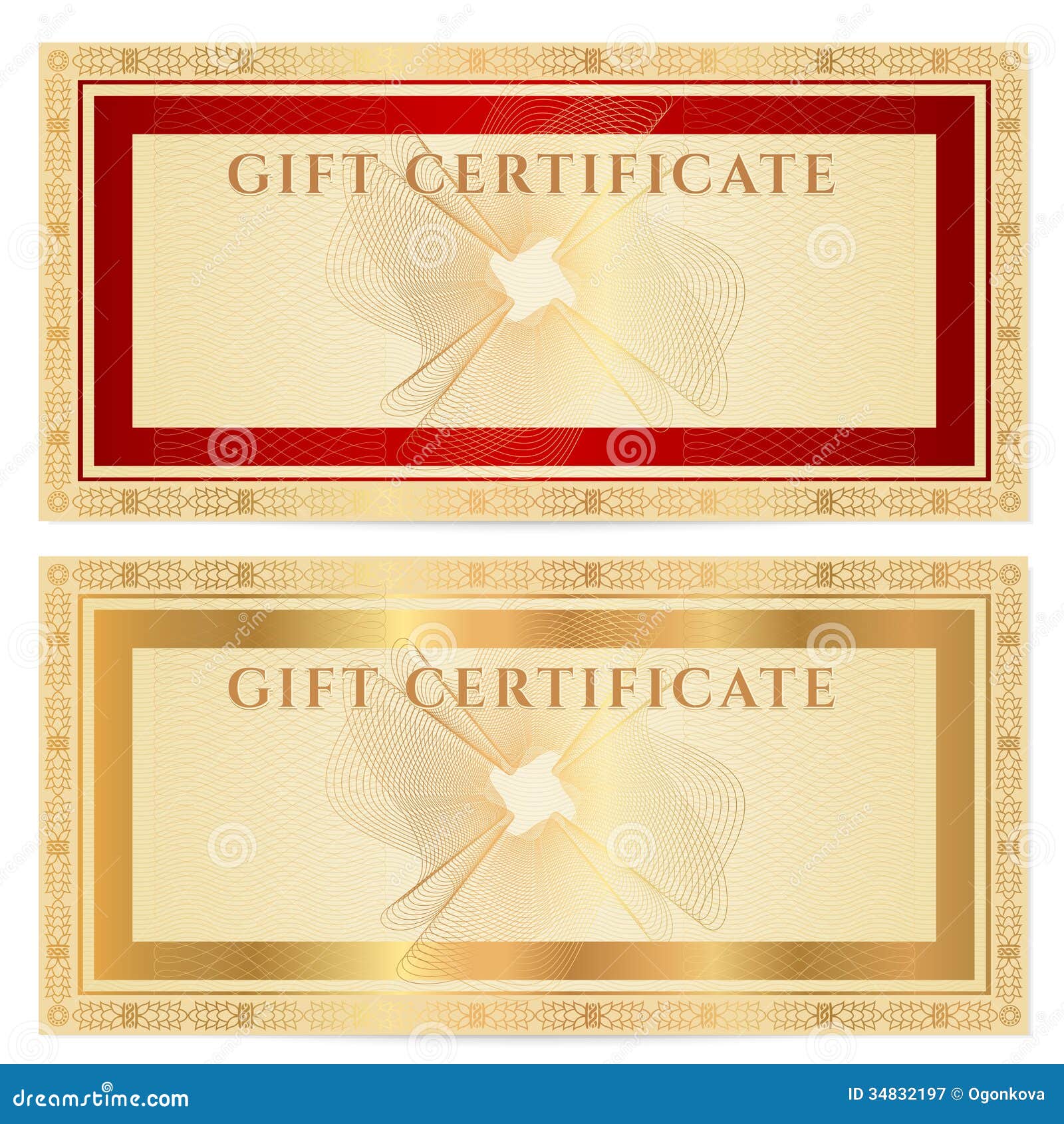 gift certificate (voucher) template with borders