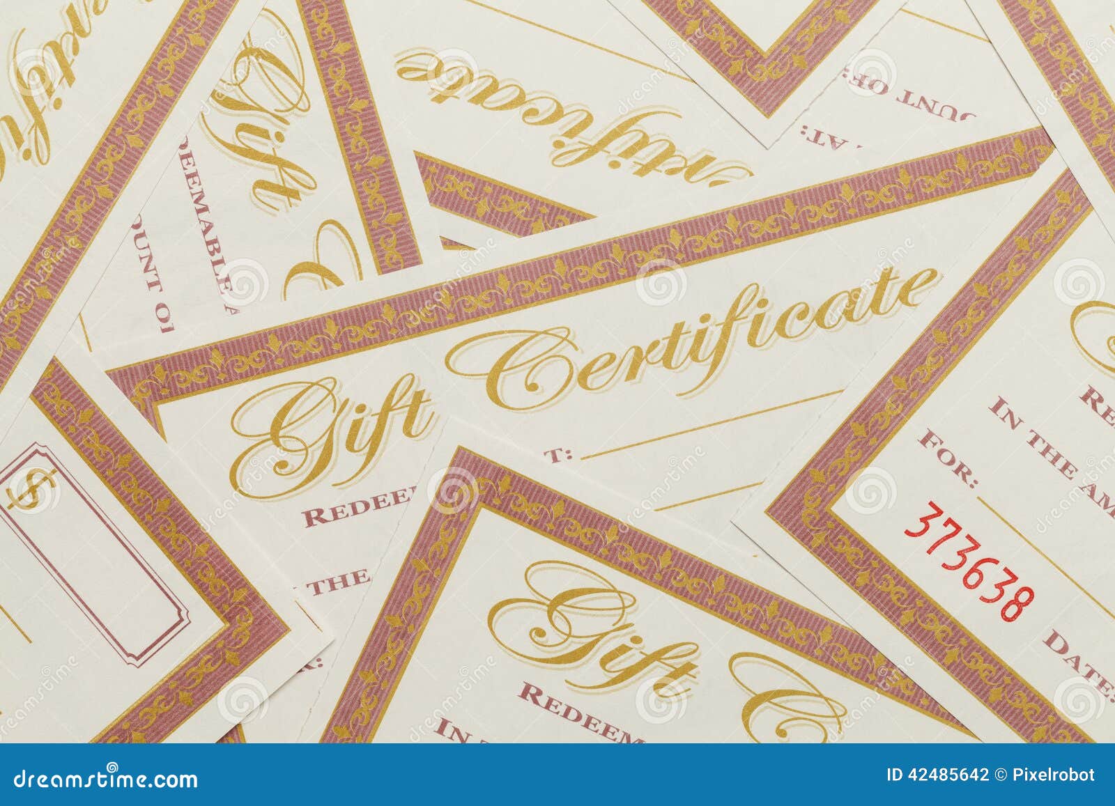 Gift Certificates Pile stock photo. Image of coupon, decoration 42485642