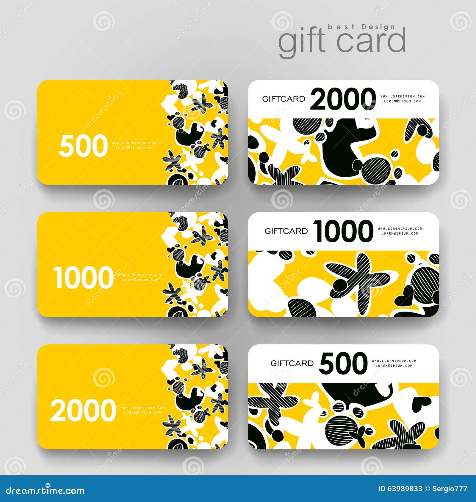 Gift Coupon, Discount Card Template with Abstract Stock Vector