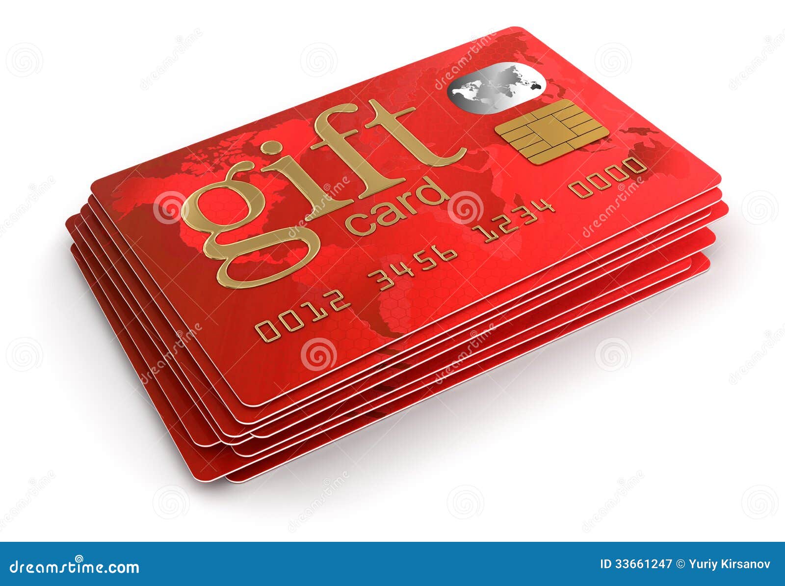 Gift Credit Cards (clipping Path Included) Stock Illustration