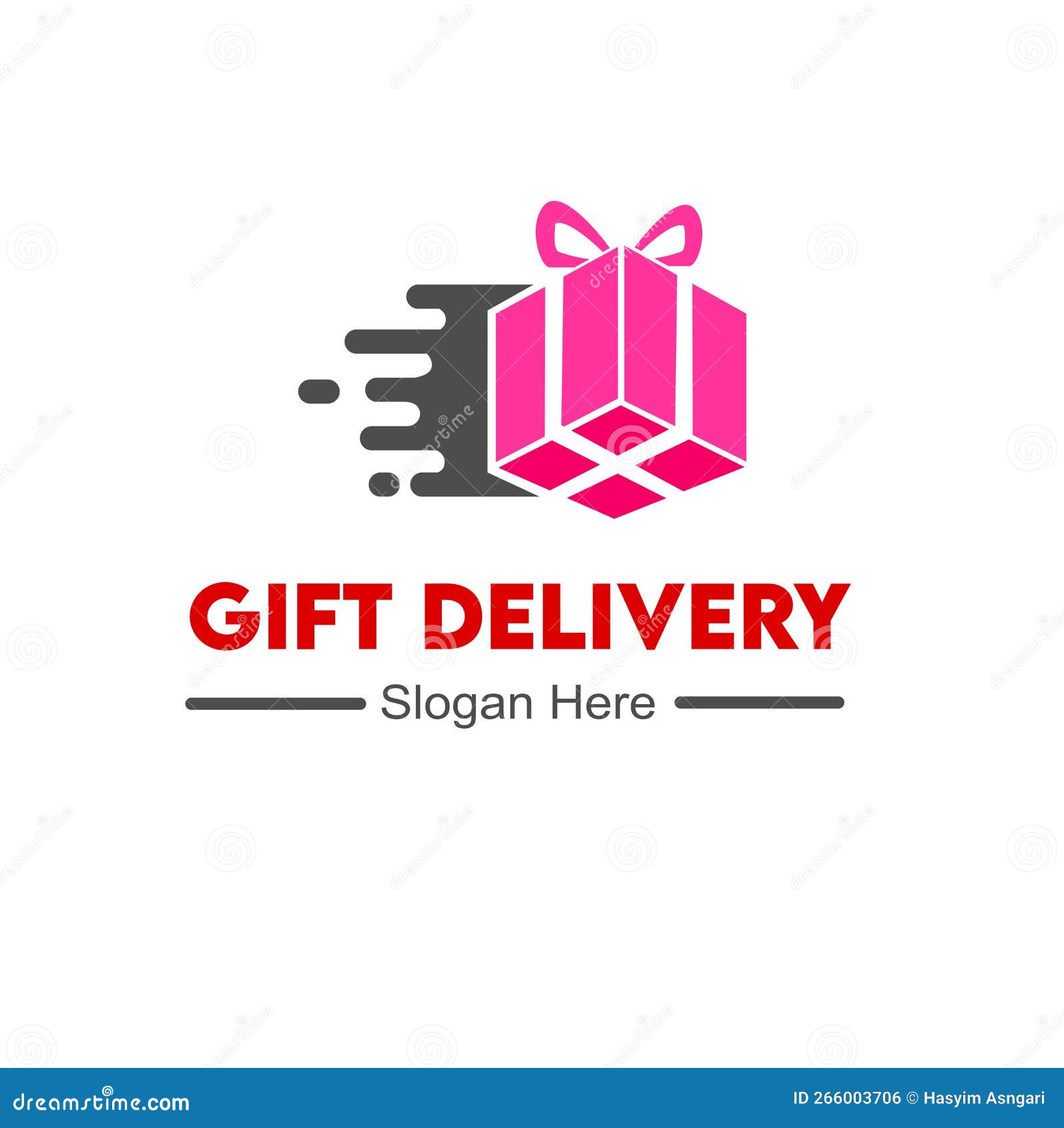 Gift Delivery Logo Design Concept Stock Vector Illustration of word