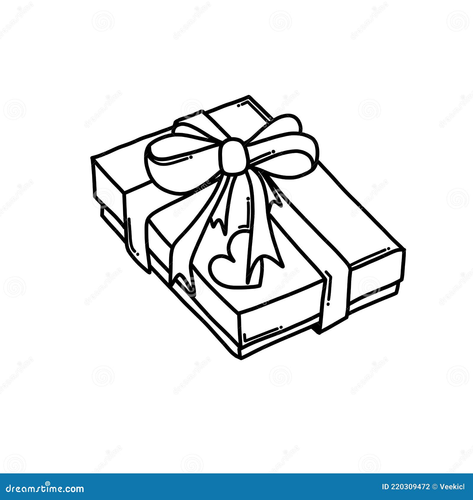 Gift box doodle icon drawing sketch hand drawn Vector Image