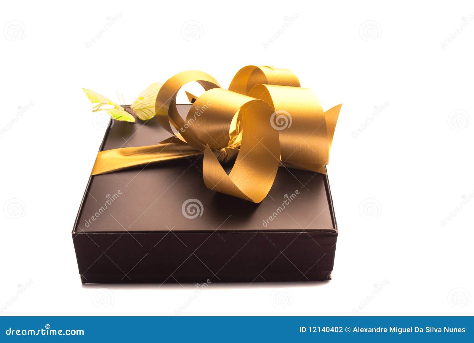 Gift with gold ribbon stock photo. Image of gold, giving 12140402