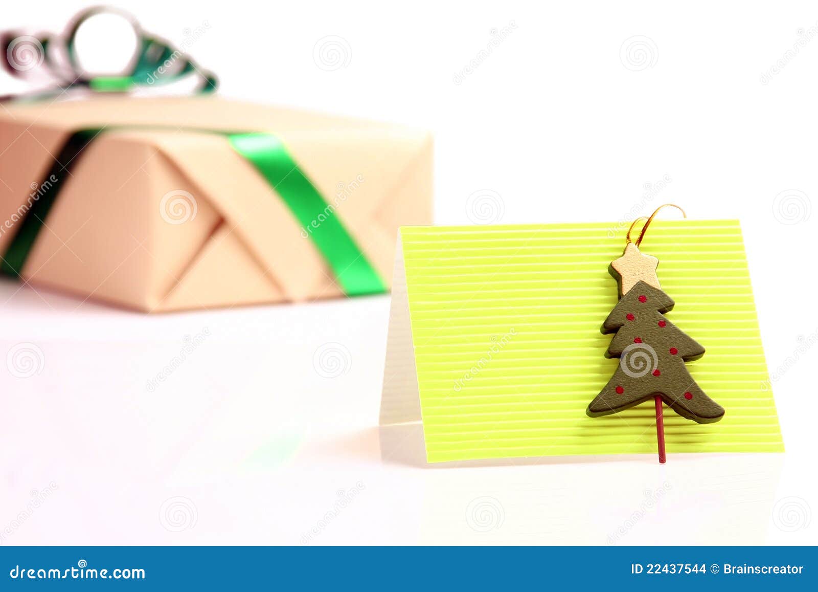 Gift with a greeting card stock photo. Image of isolate 22437544
