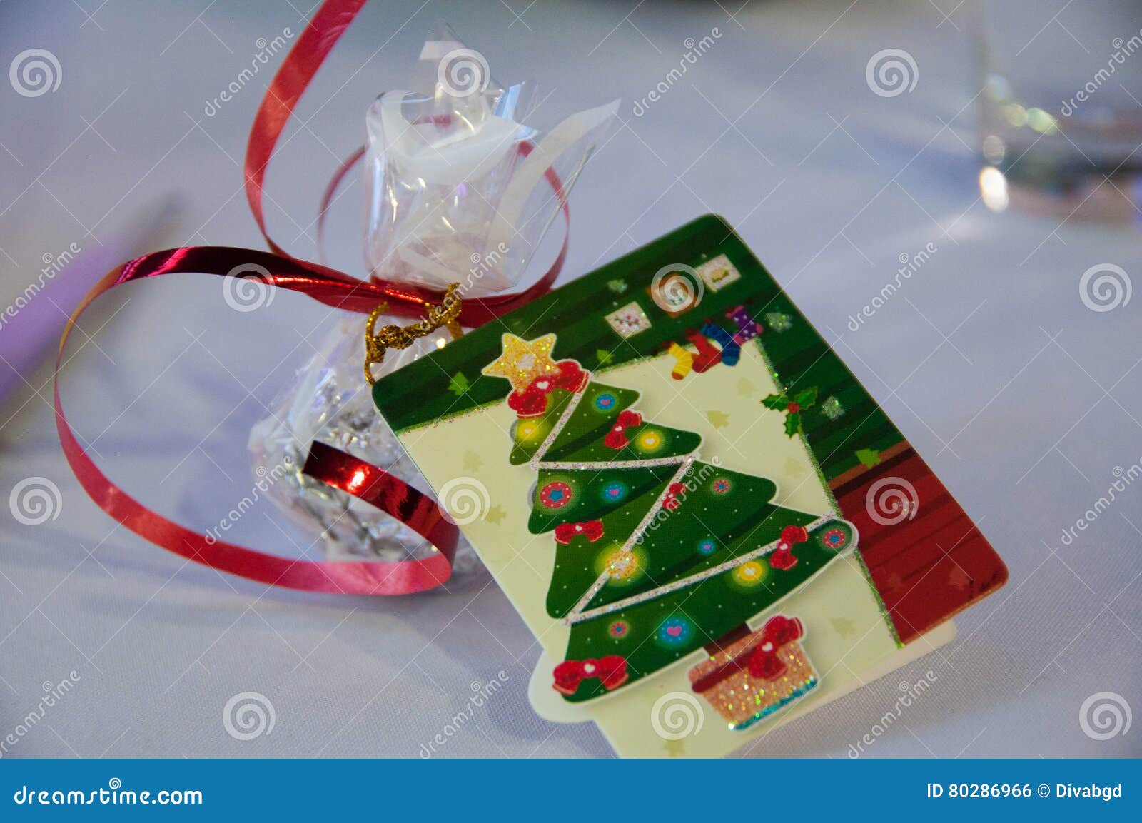 Gift with greeting card stock photo. Image of element 80286966