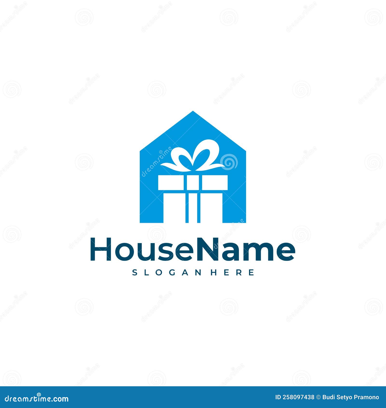 Gift House Logo Design Template. Gift Logo Concept Vector Stock