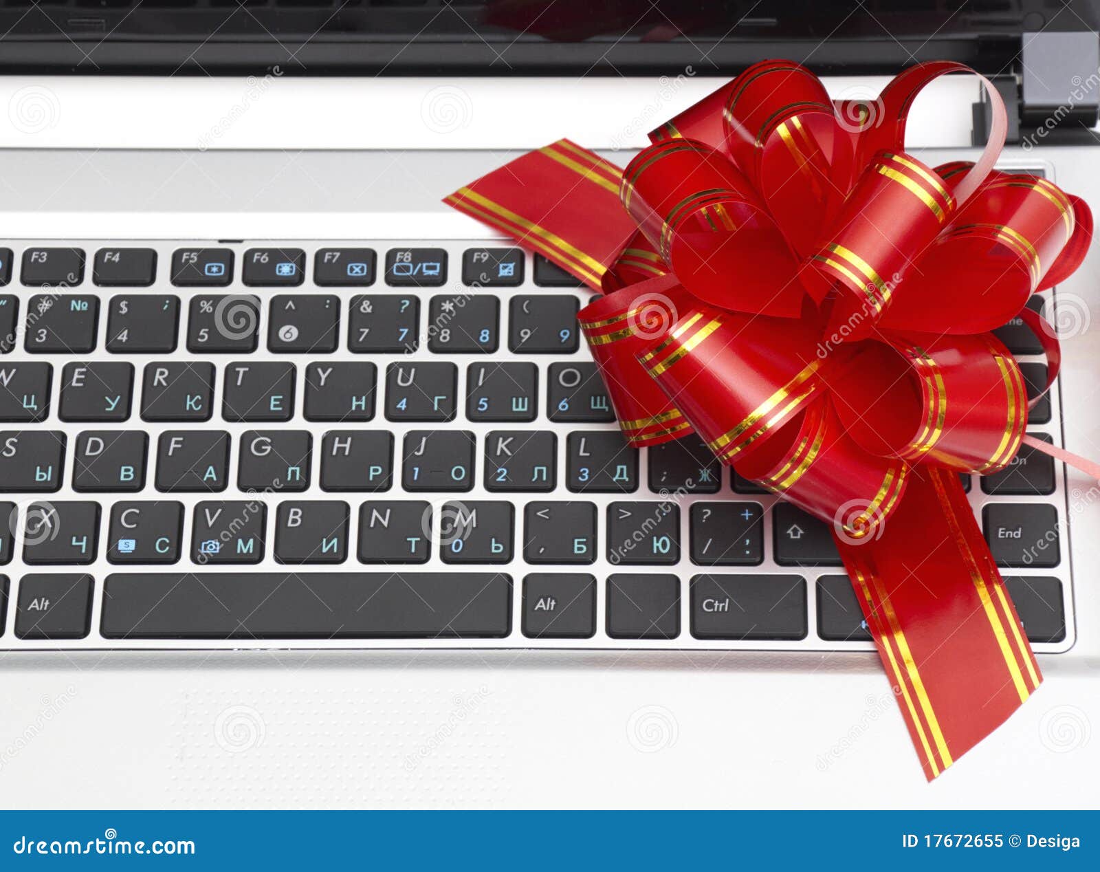 Gift laptop stock image. Image of business, present, love 17672655