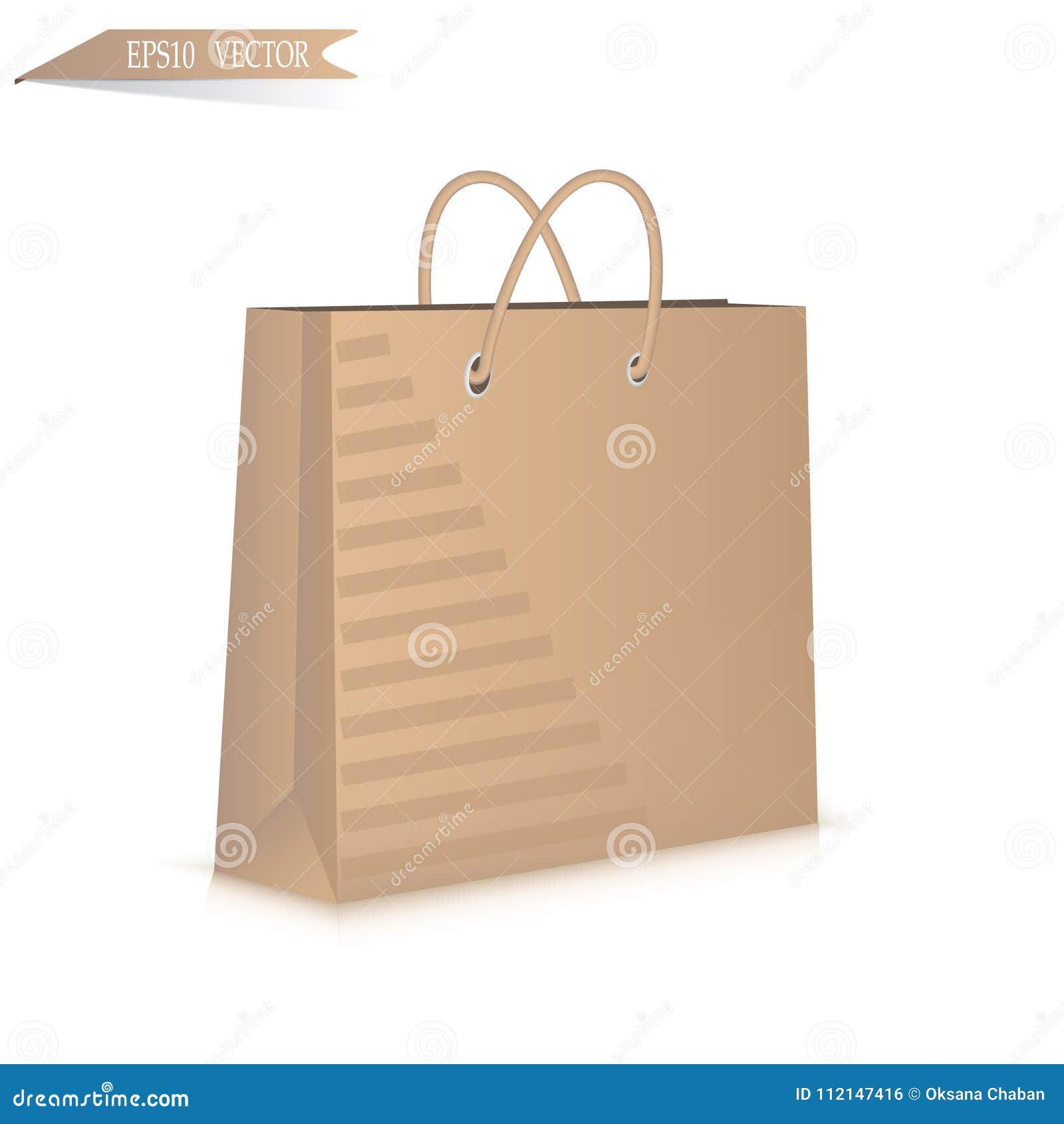 Gift Paper Bag Isolated on White Background Stock Vector - Illustration ...