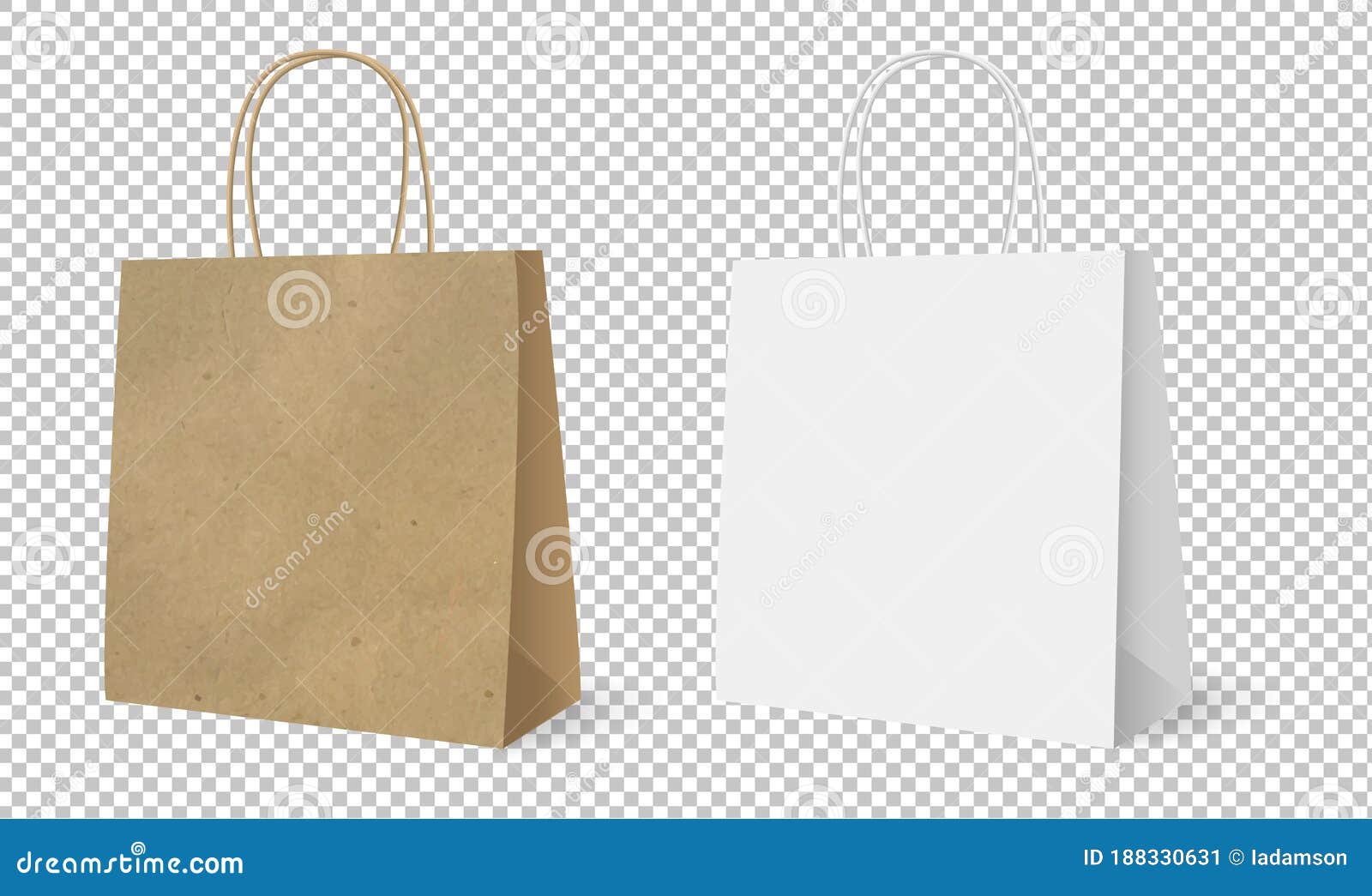 Gift Paper Bags Set Isolated Transparent Background Stock Vector -  Illustration of packaging, background: 188330631
