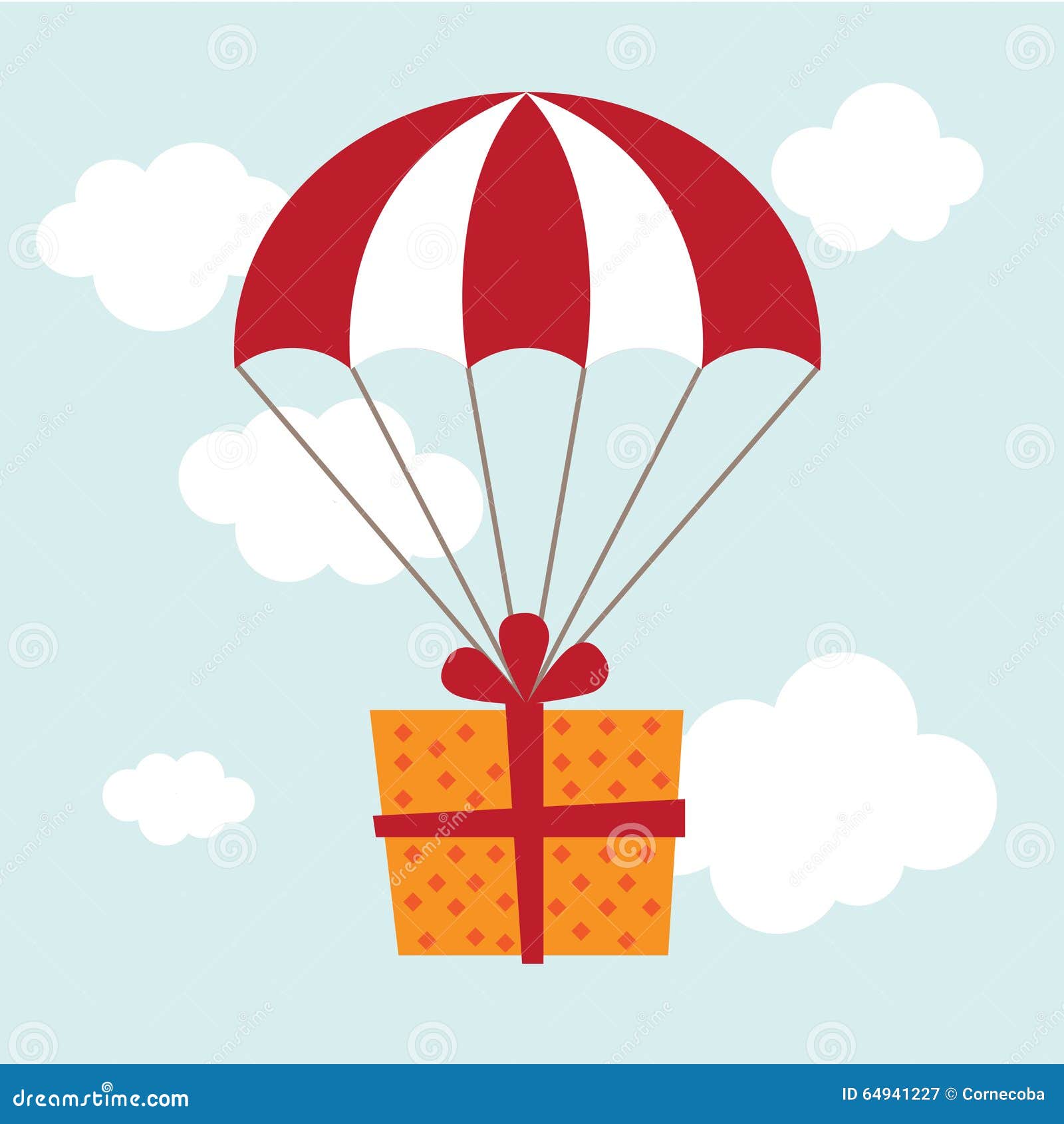 vector gift art box decorative Image parachute with Gift stock vector. of a vector gift art box decorative Image parachute with Gift stock vector. of a