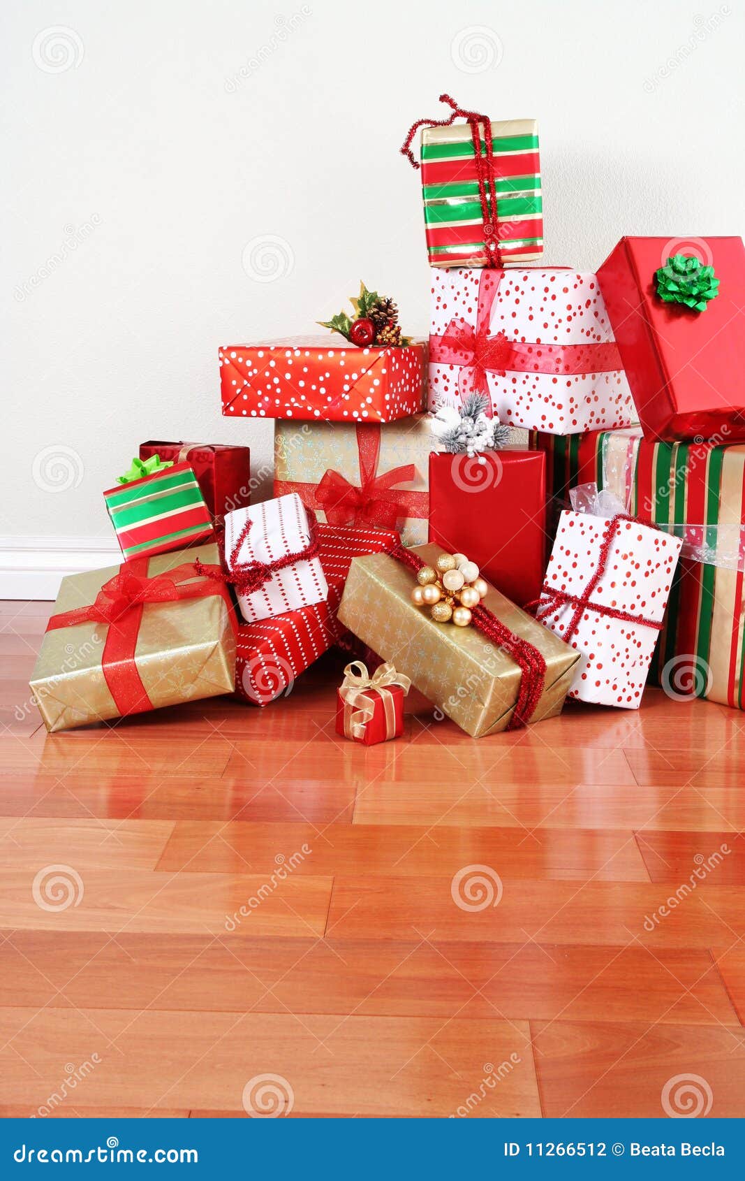 Gift pile on a floor stock photo. Image of many, decoration 11266512