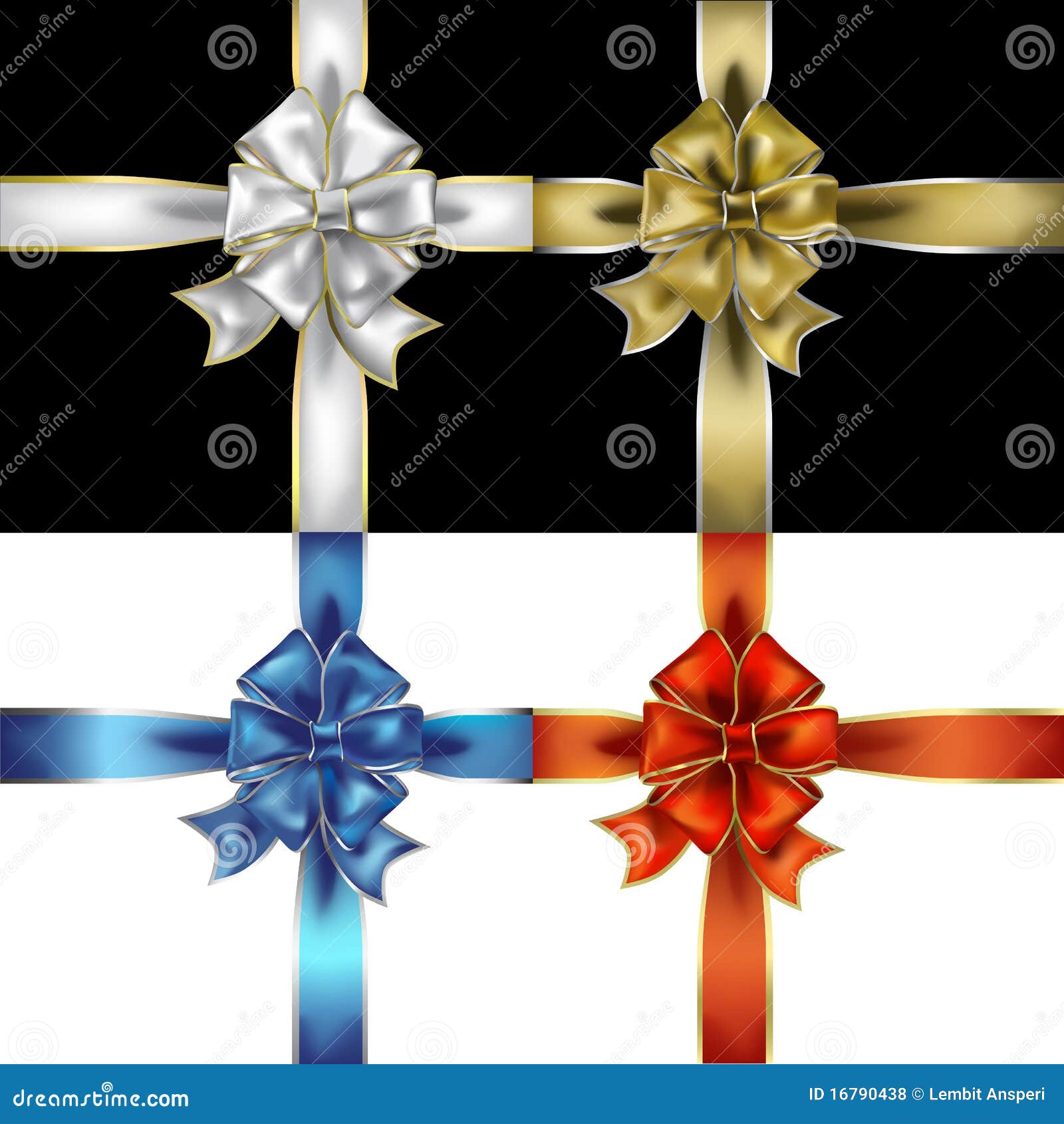 Gift ribbons and bows stock vector. Illustration of birthday 16790438