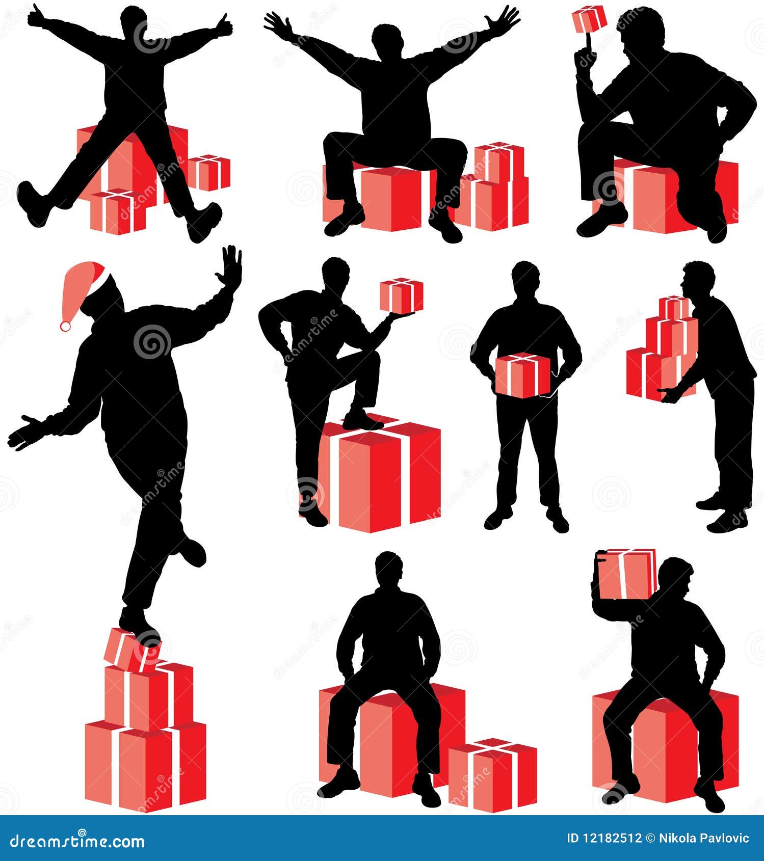Download Gift silhouettes stock vector. Illustration of posing ...
