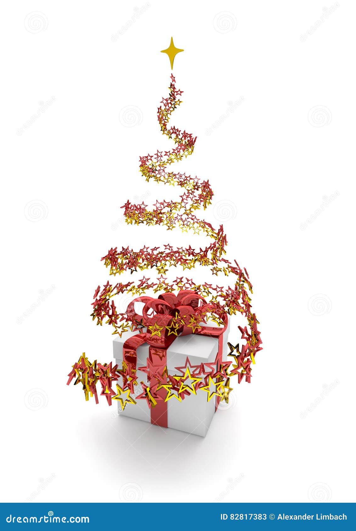 Gift Stardust Christmas Tree Stock Illustration Illustration of