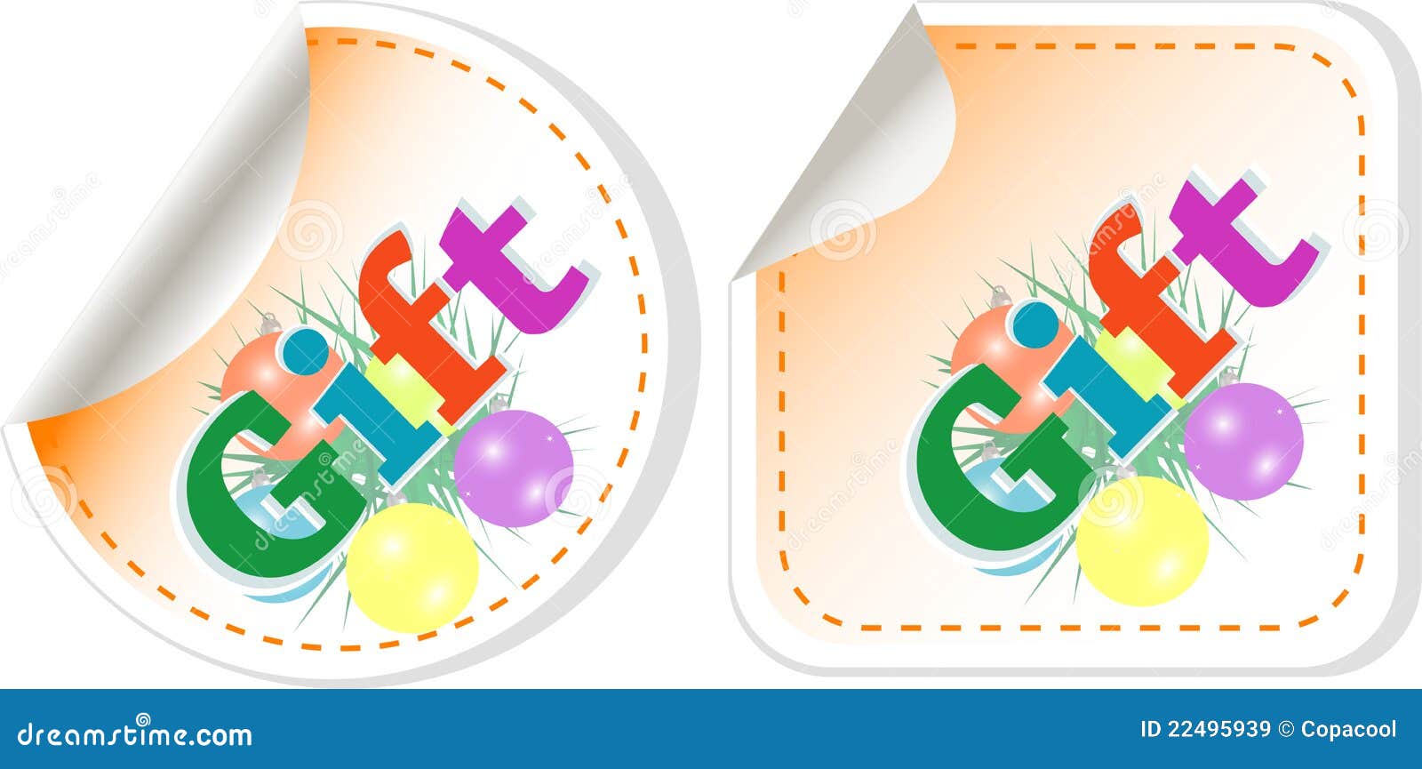 Gift Stickers Set Isolated on White Stock Vector Illustration of