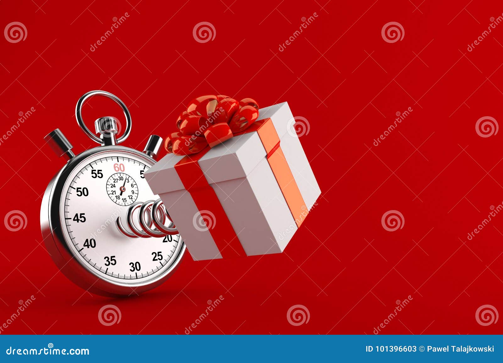 Gift with stopwatch stock illustration. Illustration of object 101396603