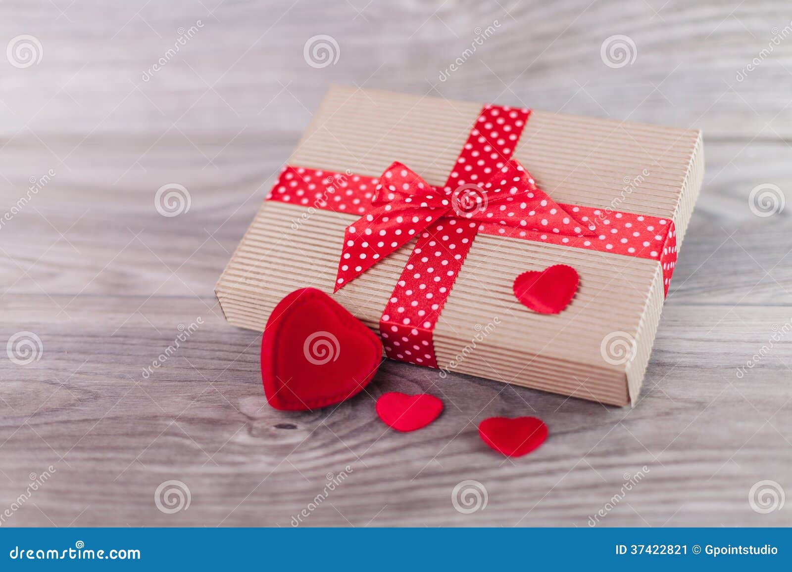 Gift on valentine s day stock image. Image of polka, environment 37422821