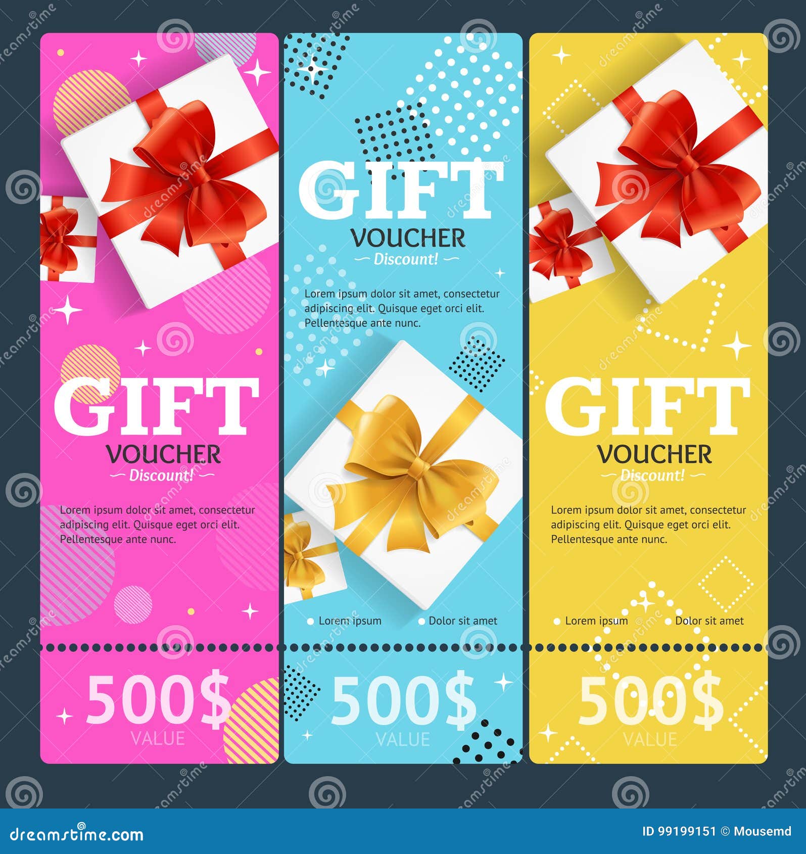 gift voucher card set template monetary value coupon. 