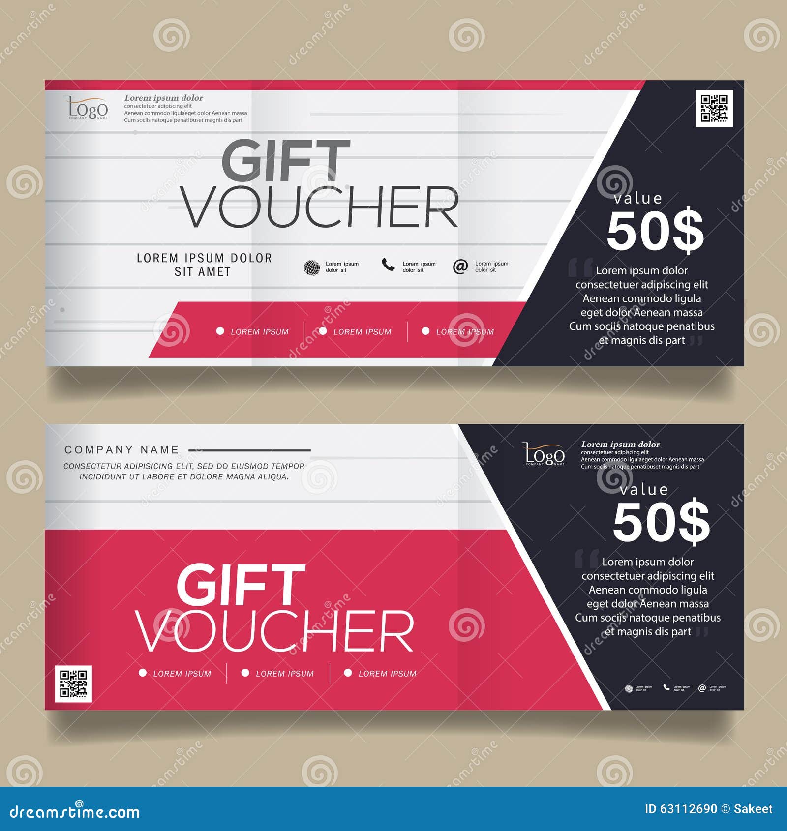 Gift Voucher Colorful,certificate Coupon Design, Vector Illustration