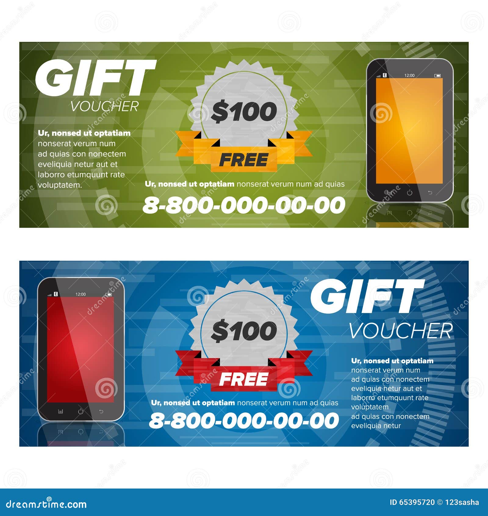 Gift Voucher Design Template Stock Vector Illustration of voucher