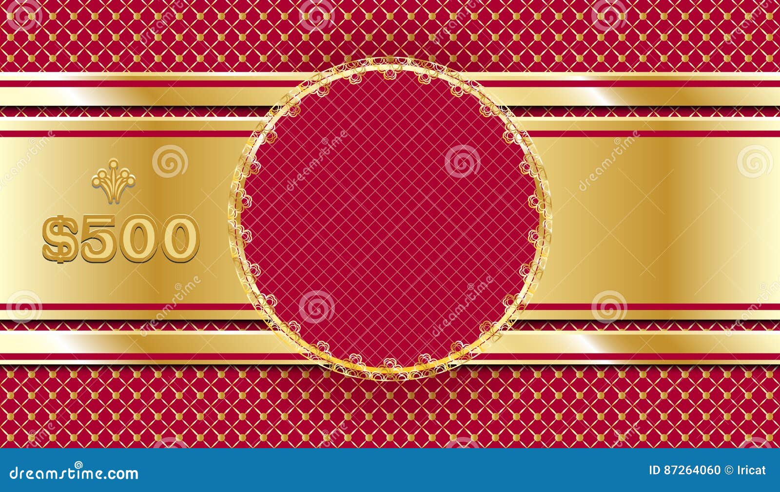 gift voucher in gold and red template design ornate coupon or coupon sample template