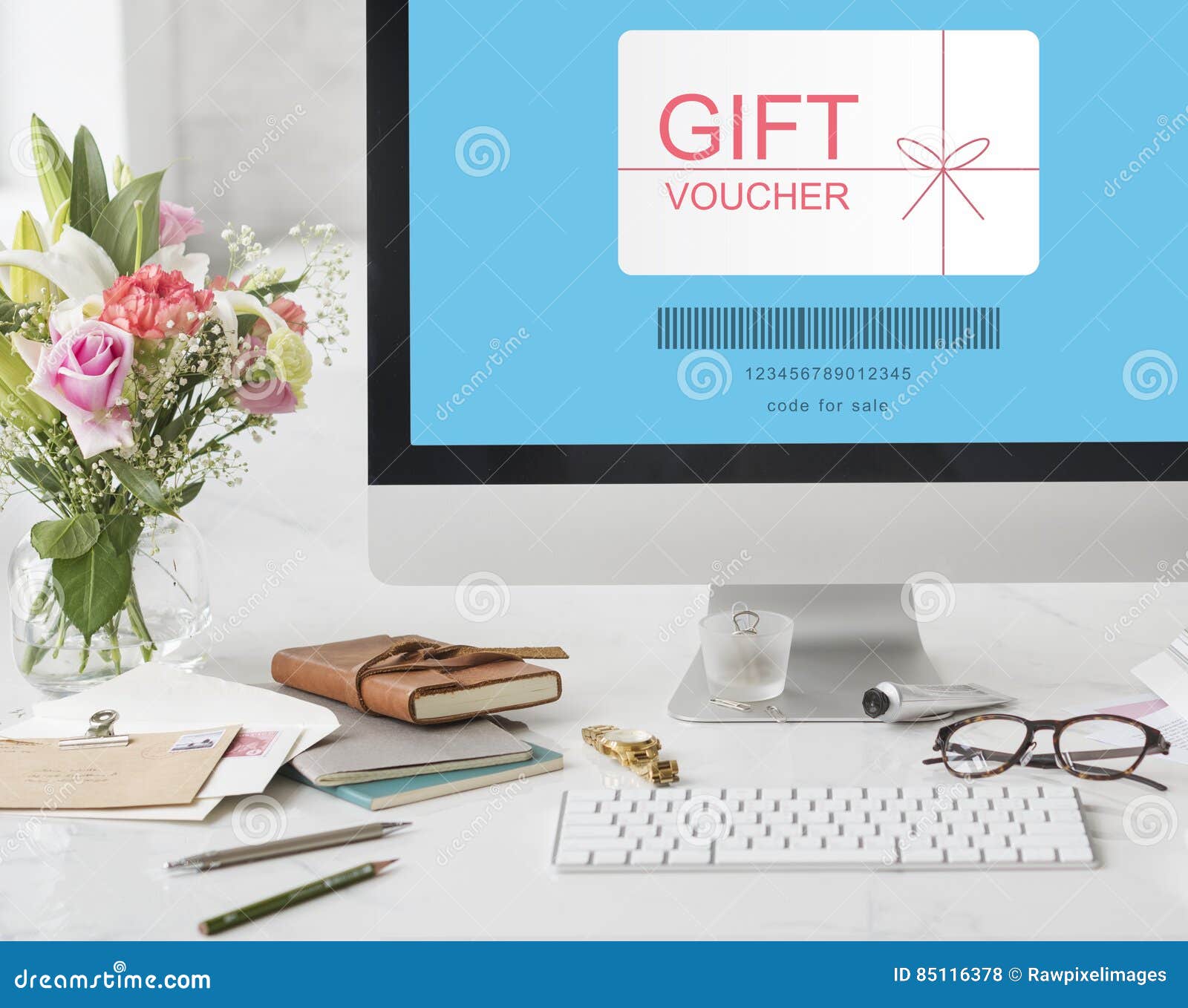 Gift Voucher Promo Code Concept Stock Photo Image of offer, device