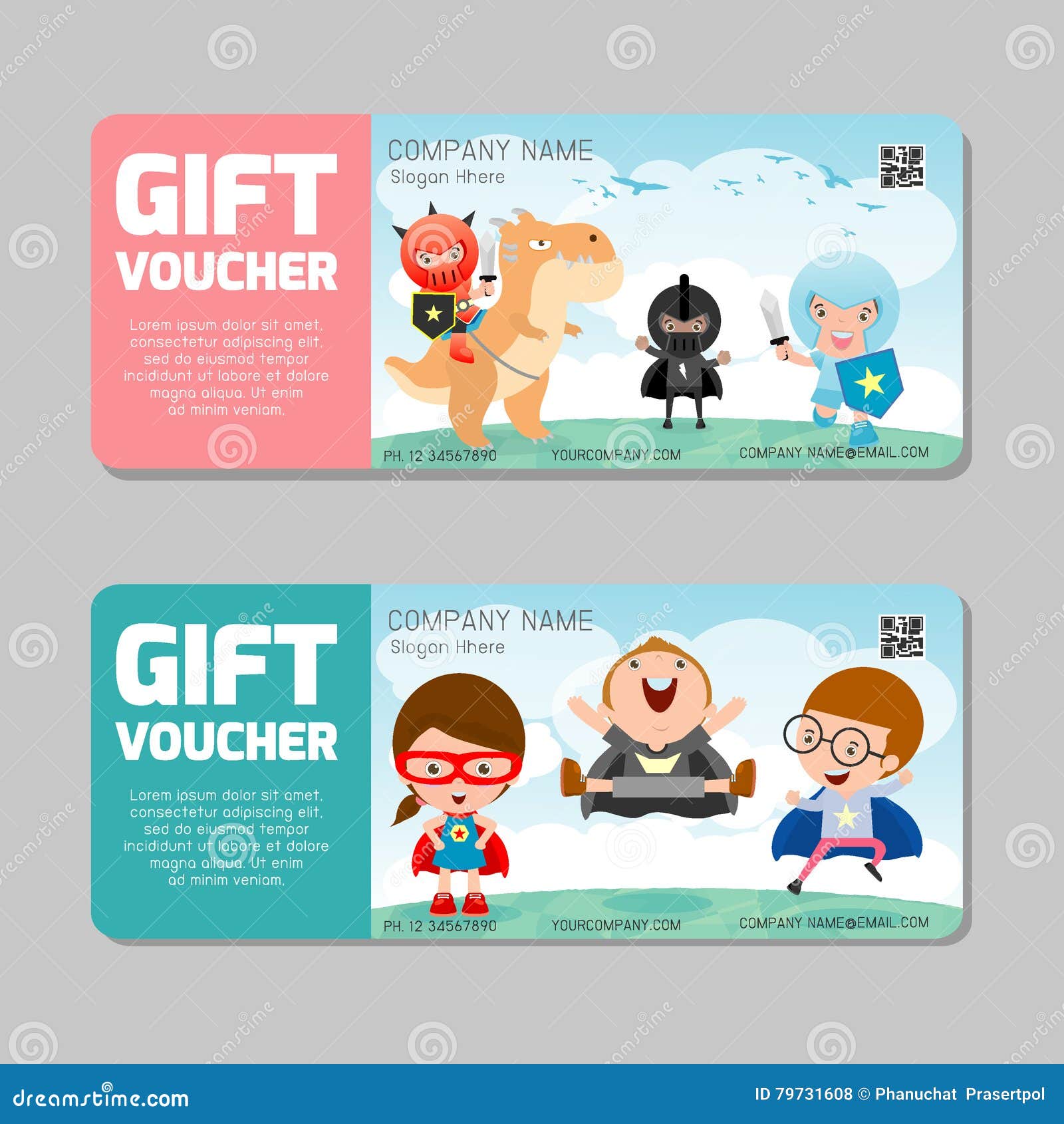 Gift Voucher Template And Modern Pattern child Concept Voucher vector-gift-voucher-design-template-gift-voucher-template-promotion