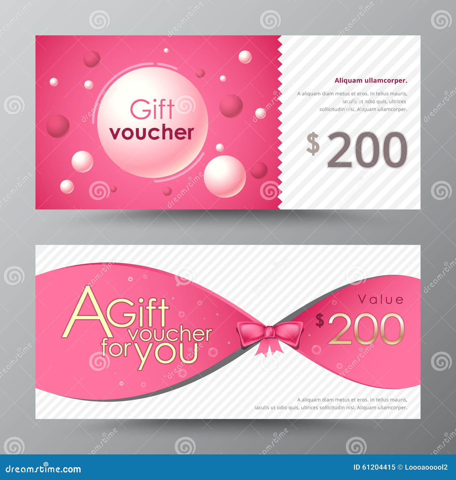 Gift Voucher Template. Promotion Card, Coupon Design Stock Vector