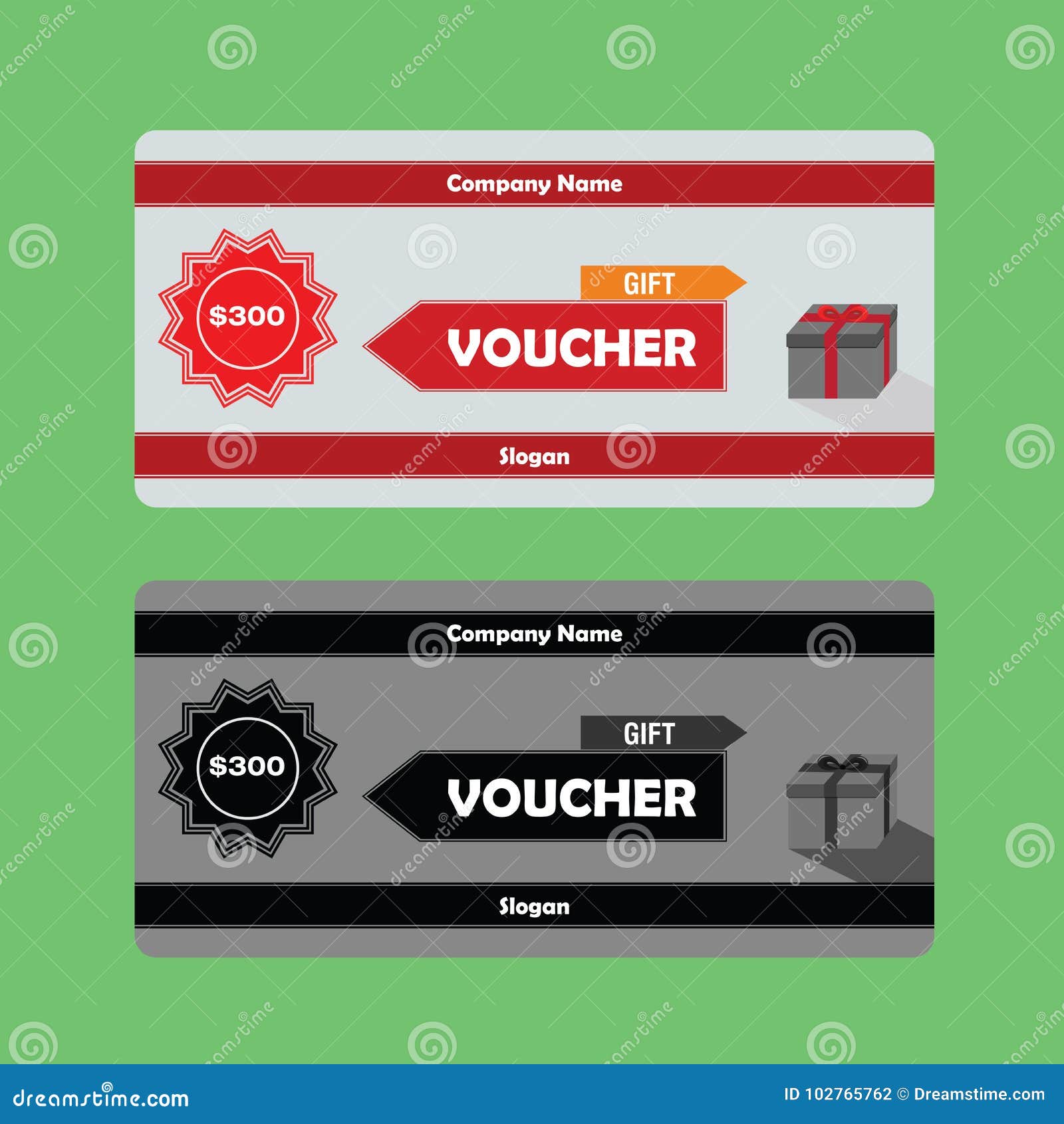 gift voucher template with red theme usable for gift coupon