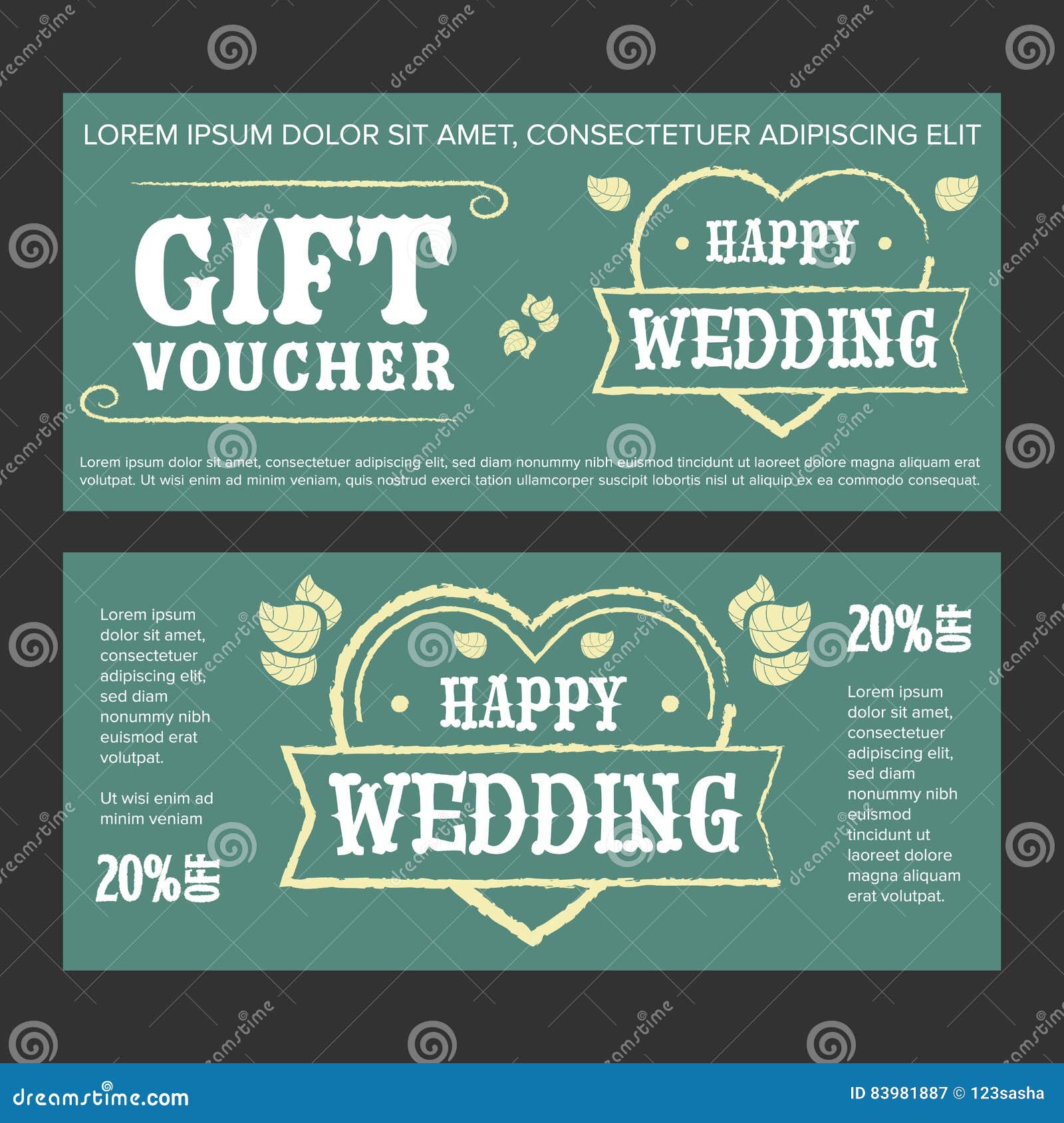 Gift voucher for wedding stock vector. Illustration of discount 83981887