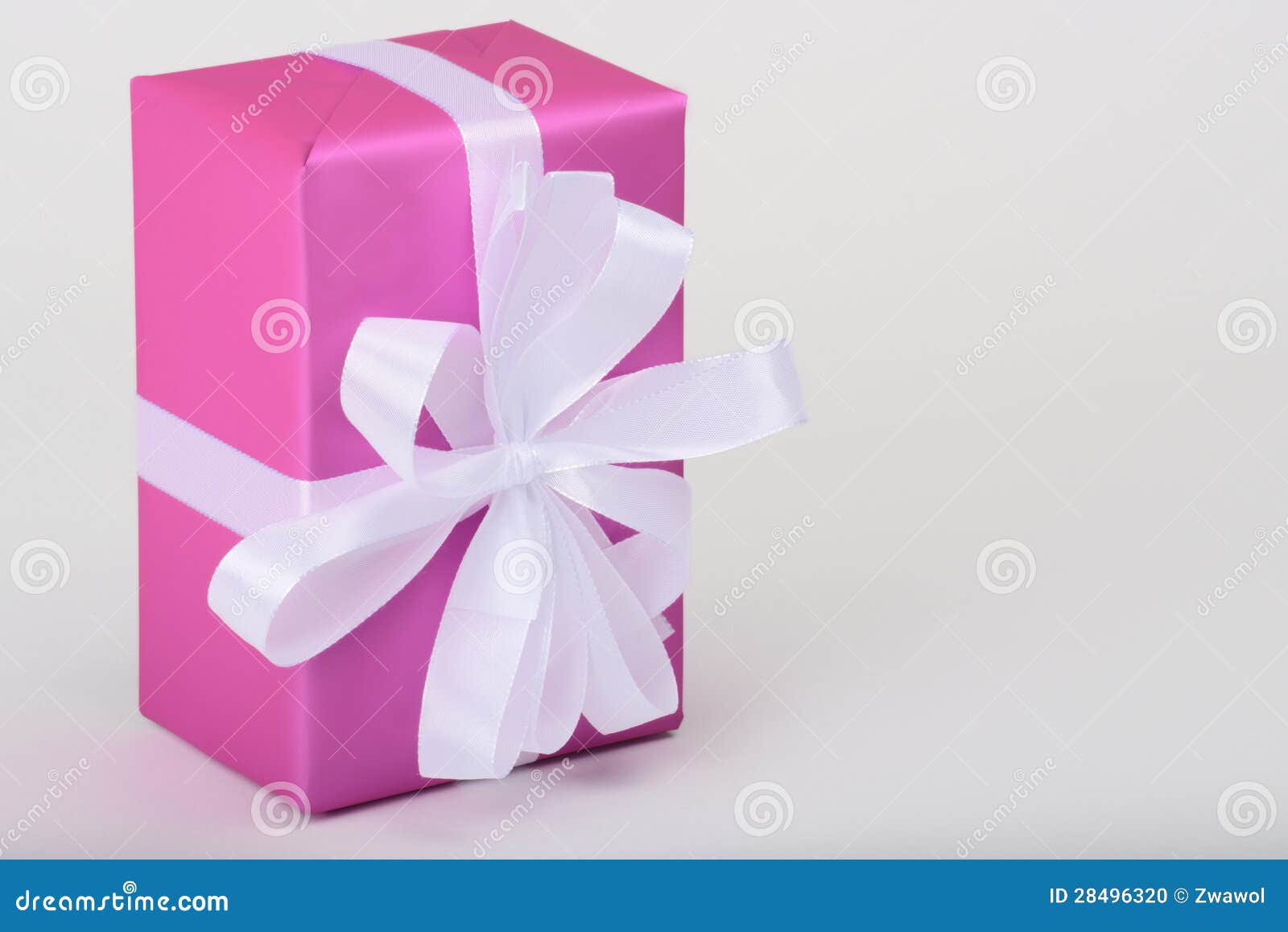 Gift with white ribbon stock photo. Image of single, design 28496320