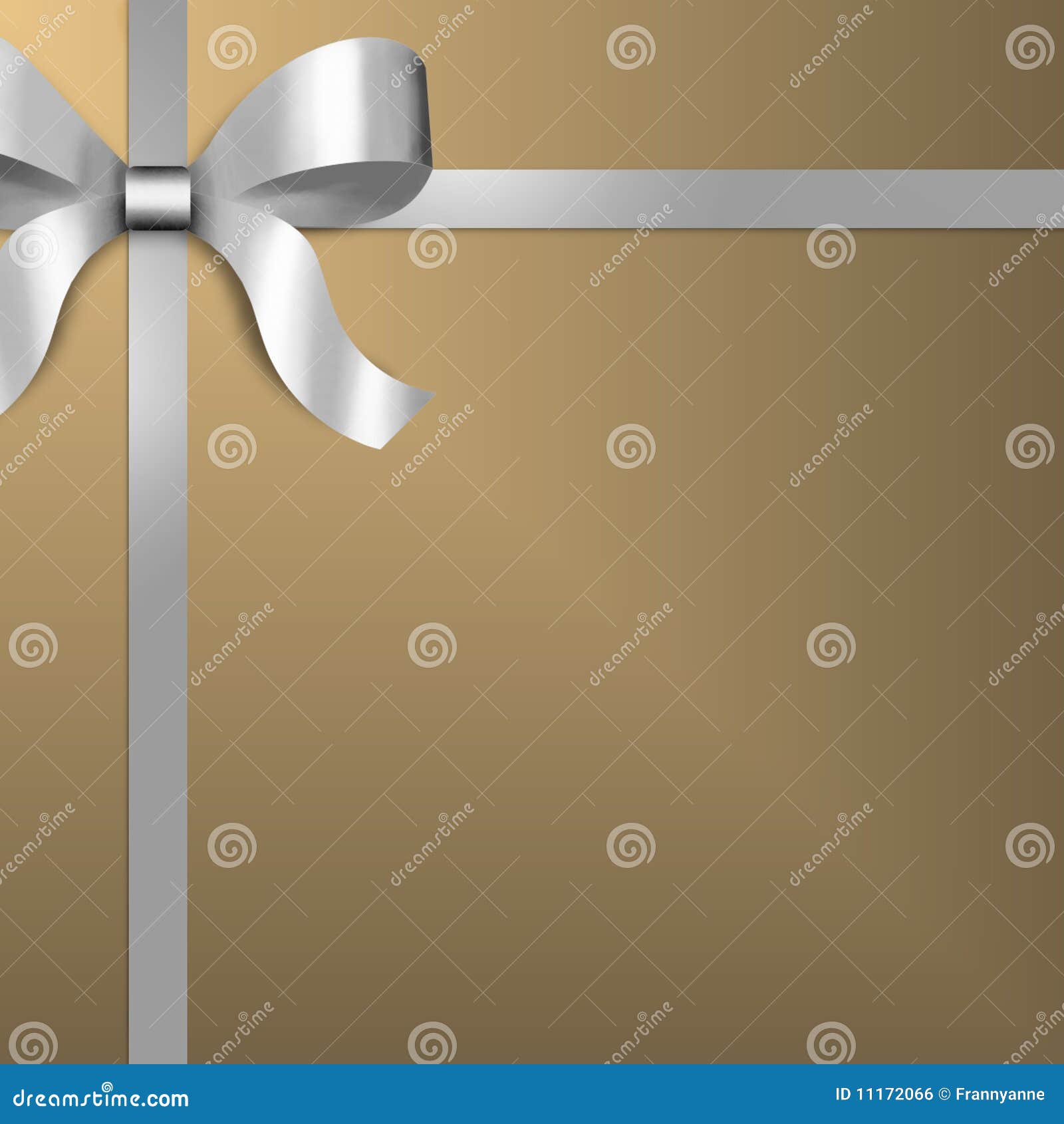 Gift Wrap in Gold with Silver Ribbon Stock Illustration Illustration