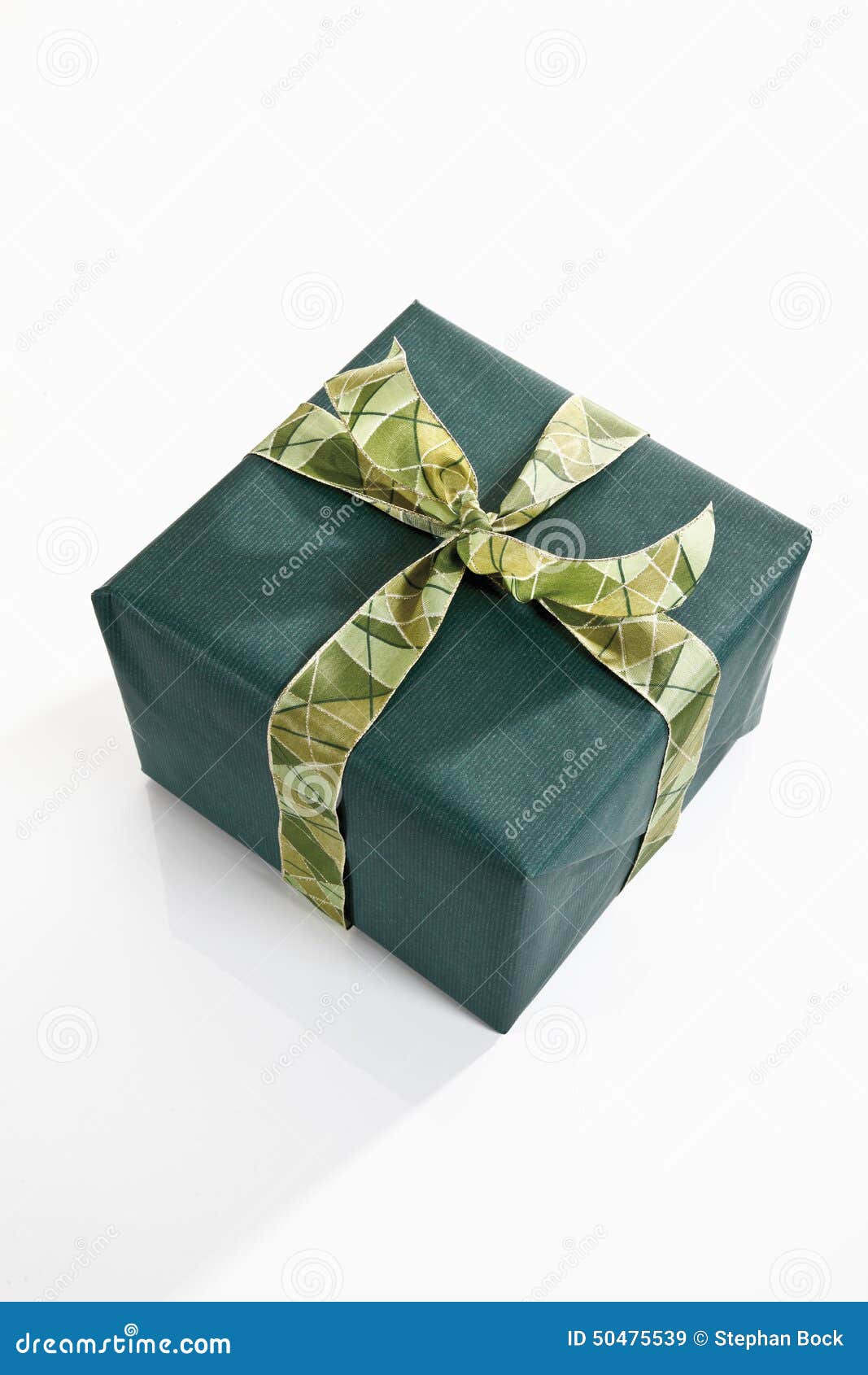 Gift Wrapped with Green Wrapping Paper Stock Image Image of wedding